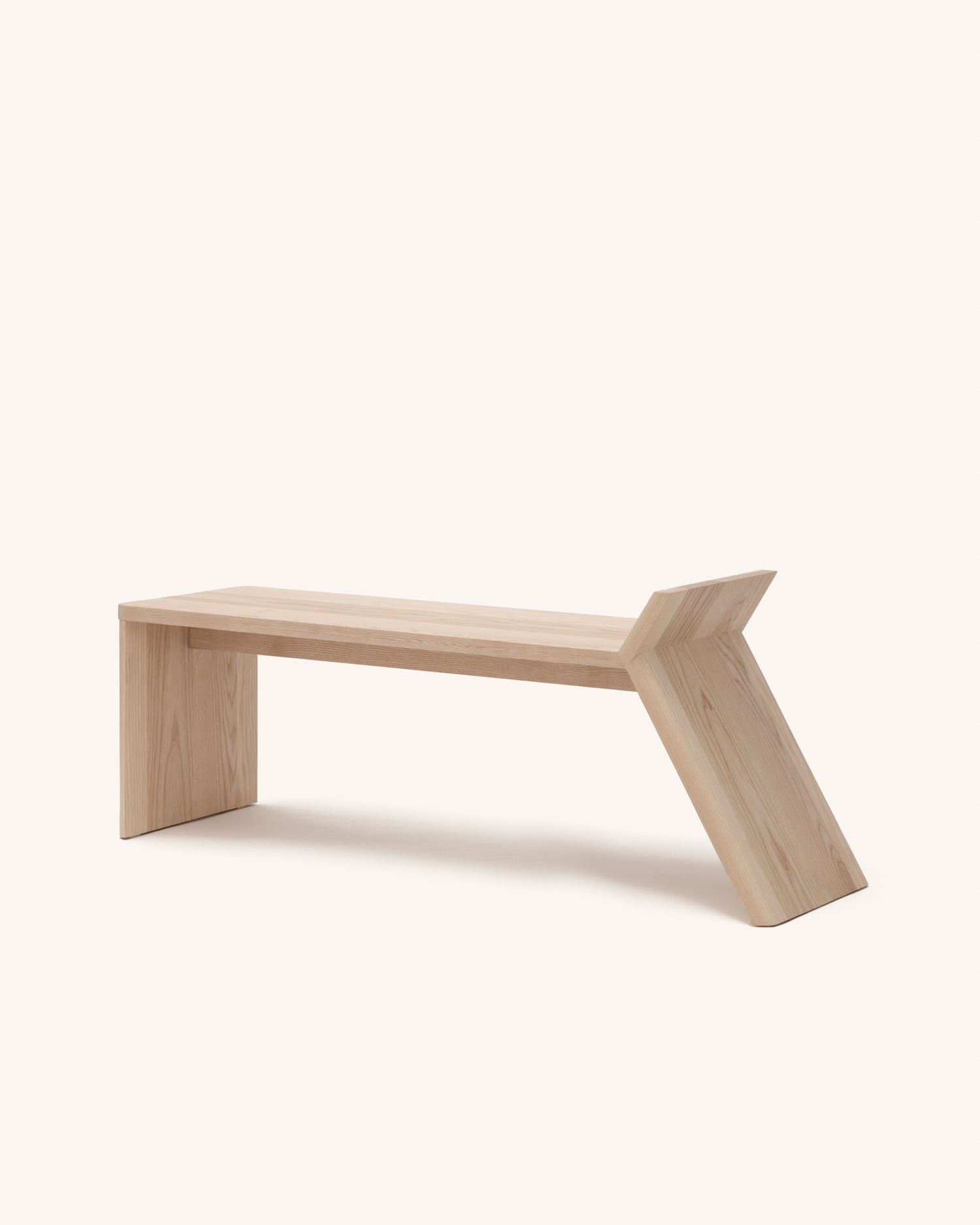 Banco Porto de madera maciza de fresno natural 130 x 42 cm