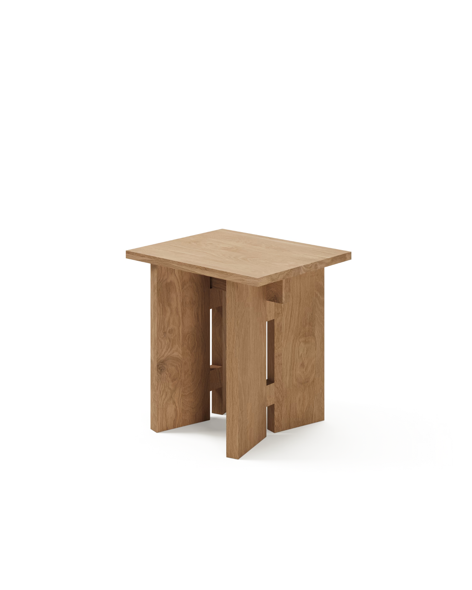 Banqueta Kyo de roble natural 42 x 35 cm