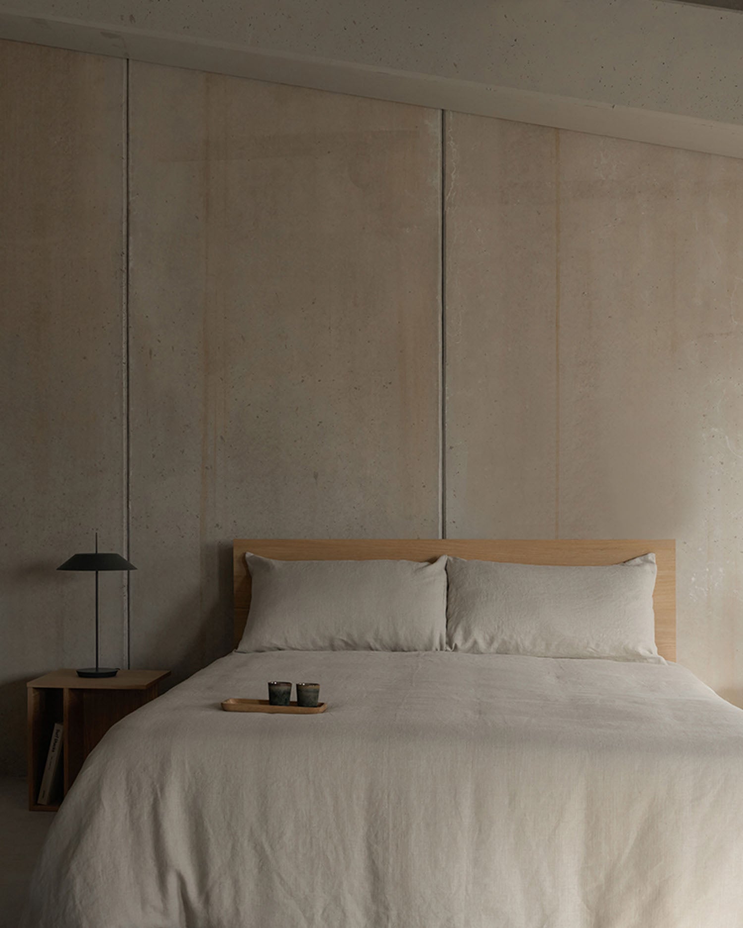 Cabecero Cova de roble natural para cama de 150/160 cm