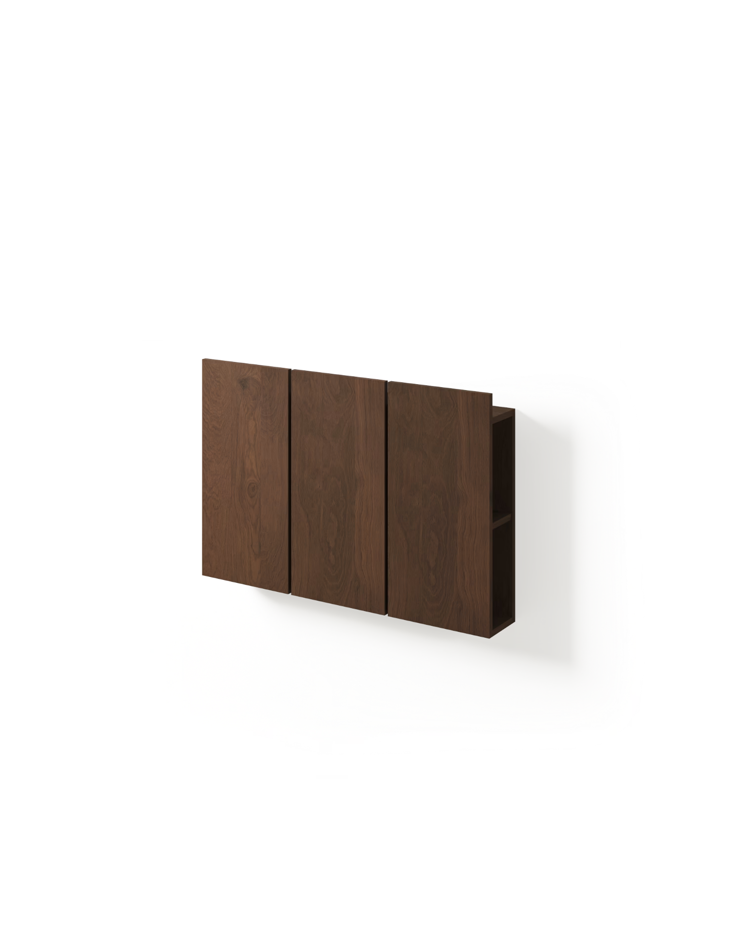 Cabecero Cova con almacenamiento de roble moka, con módulos, para cama de 90 cm