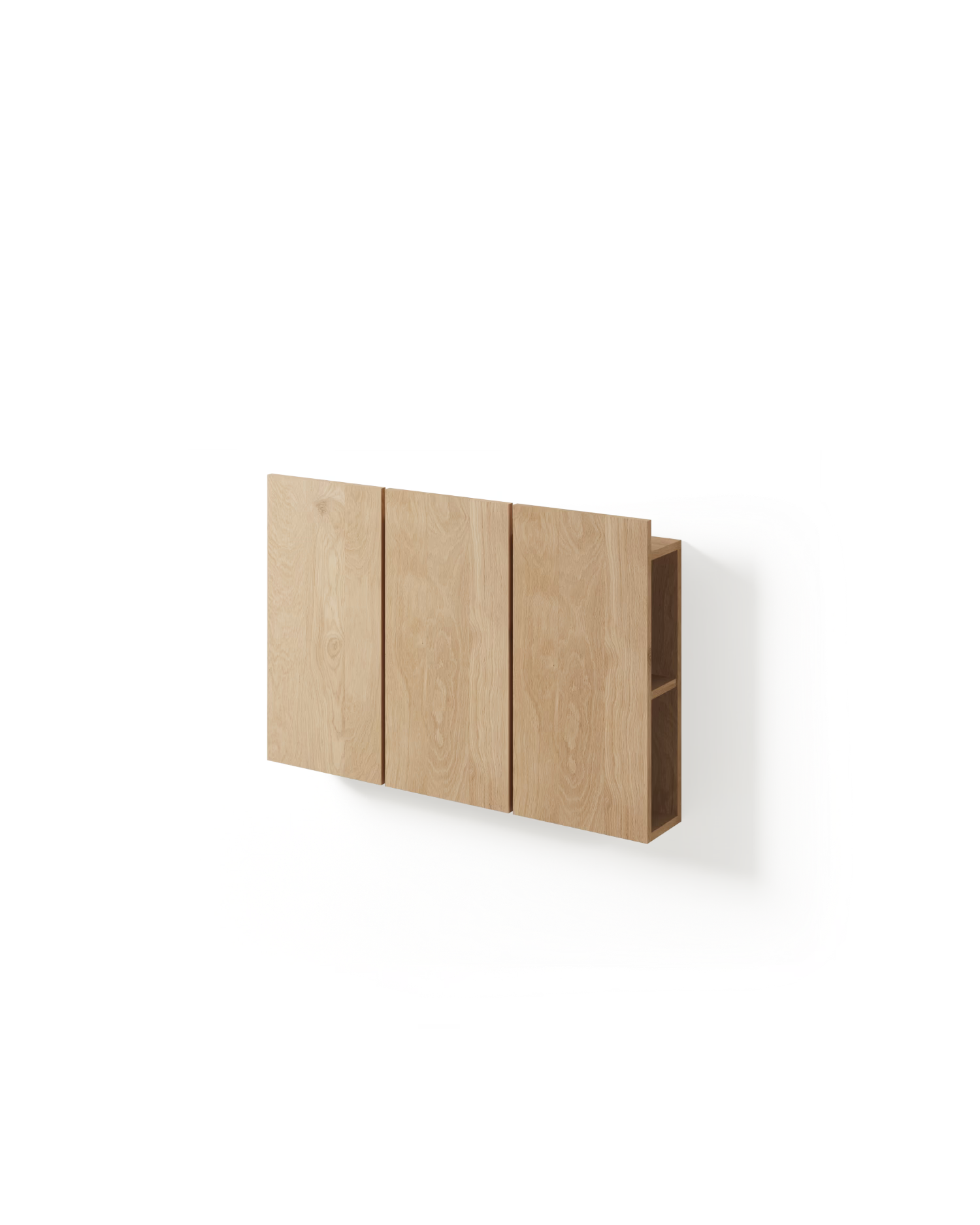 Cabecero Cova con almacenamiento de roble natural, con módulos, para cama de 90 cm