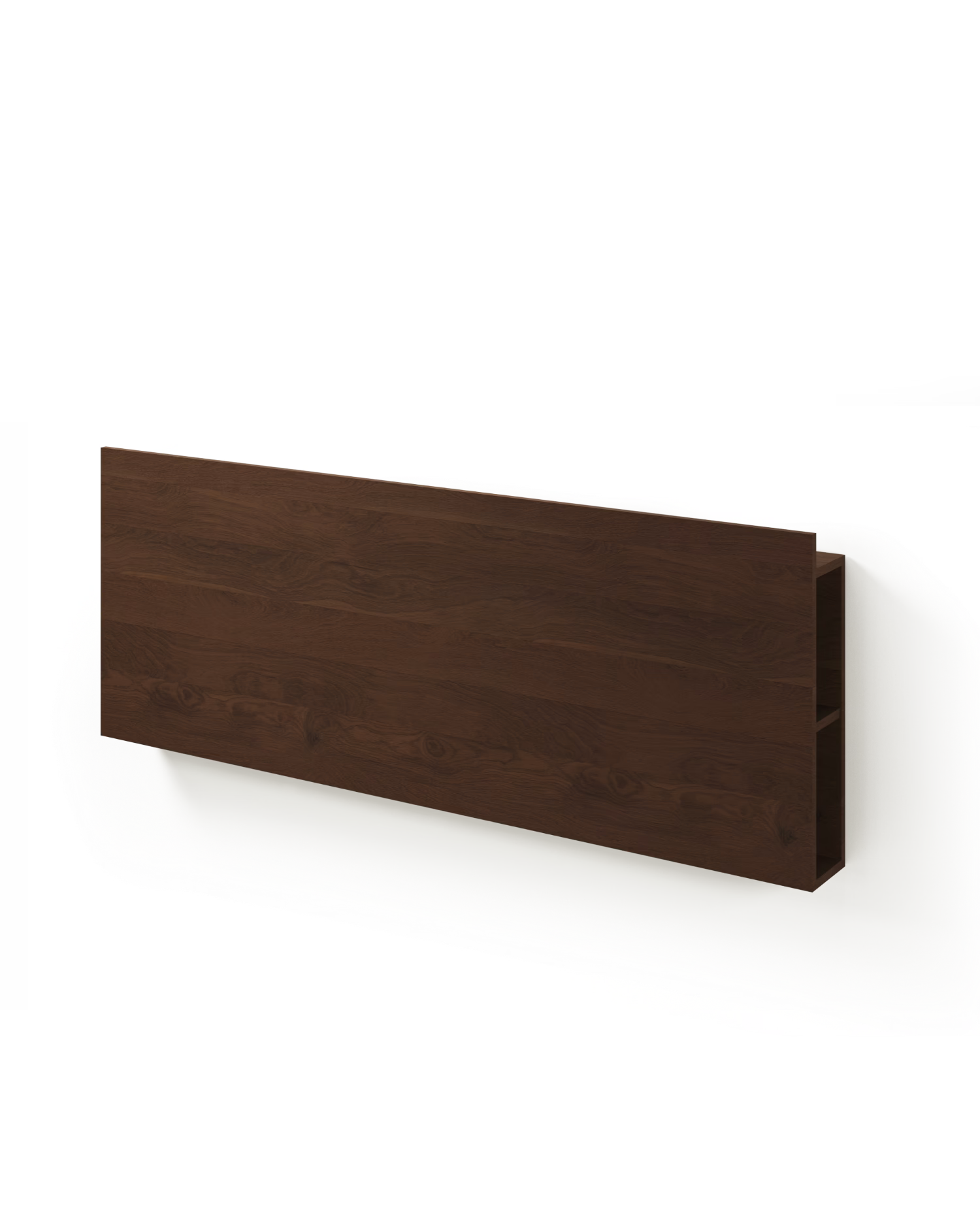 Cabecero Cova con almacenamiento de roble moka para cama de 180 cm