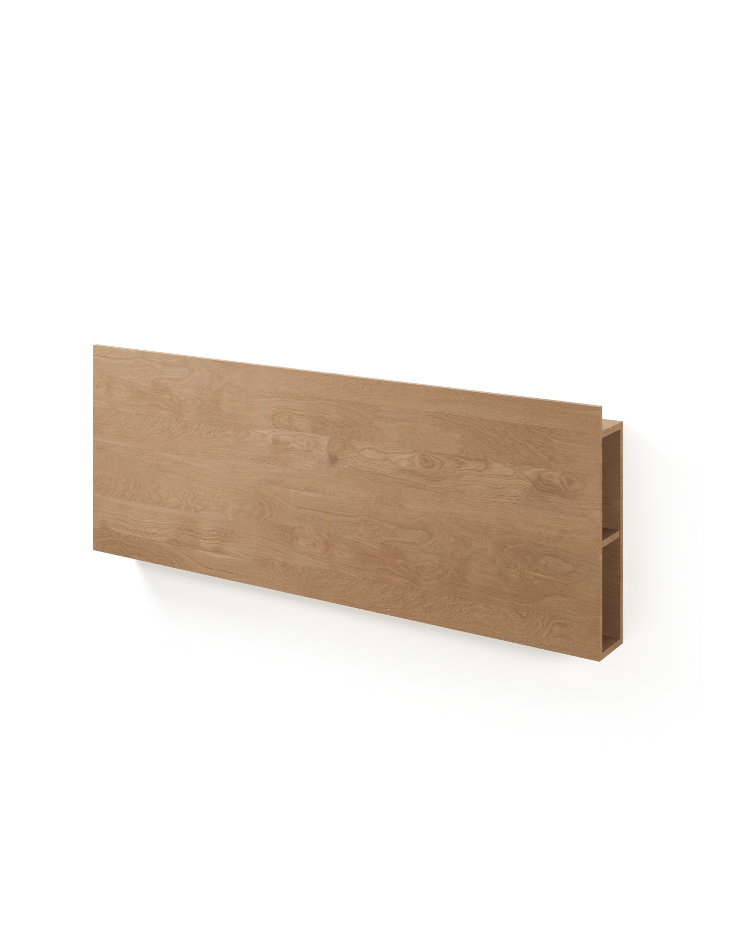 Cabecero Cova con almacenamiento de roble natural para cama de 180 cm
