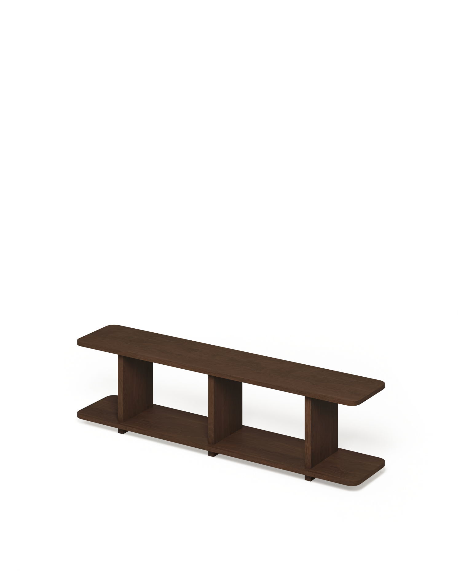 Estantería Otti de roble moka con 2 estantes 150 x 39 cm