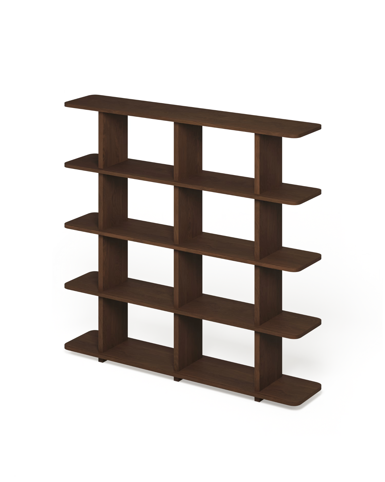 Estantería Otti de roble moka con 5 estantes 150 x 140 cm