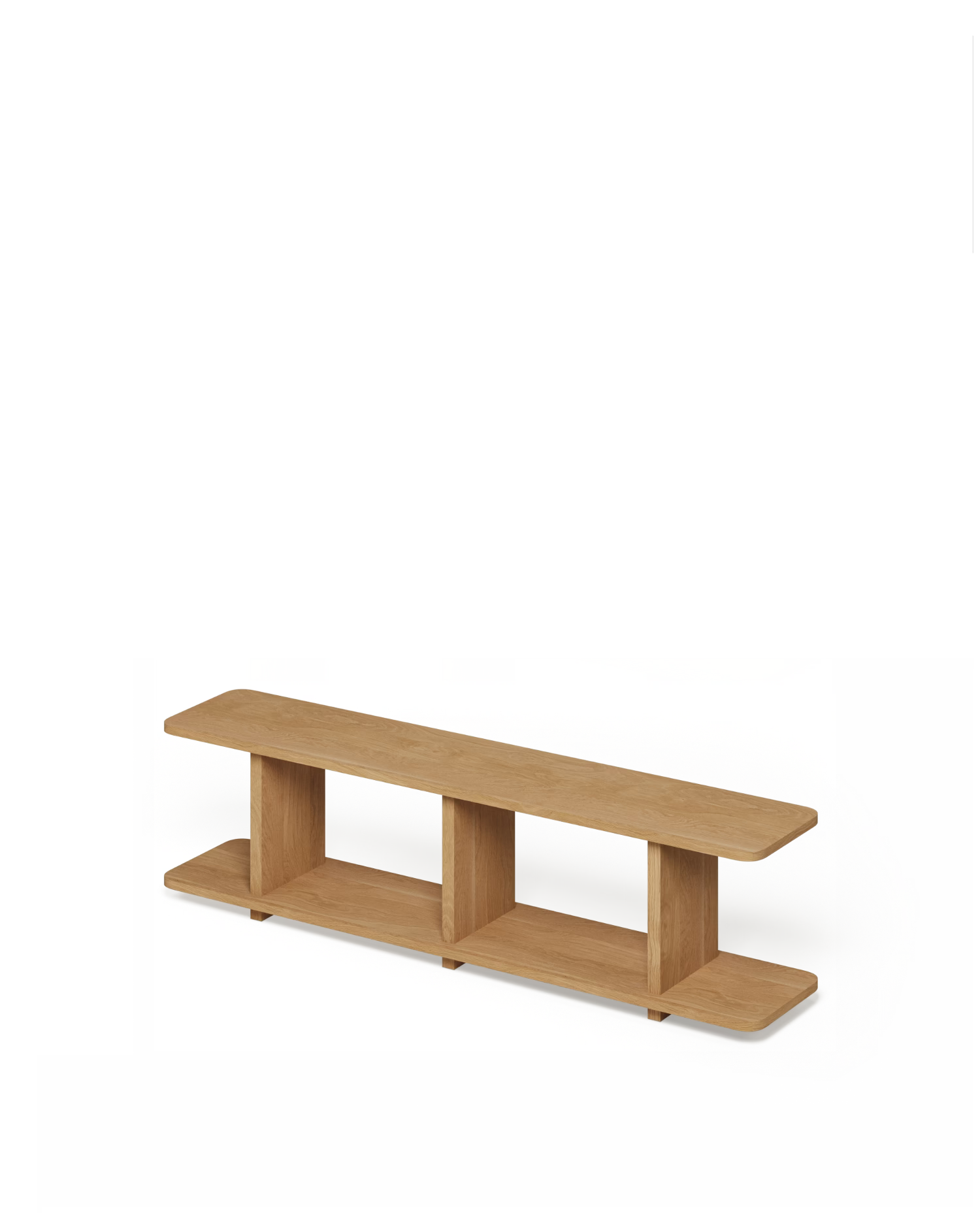 Estantería Otti de roble natural con 2 estantes 150 x 39 cm