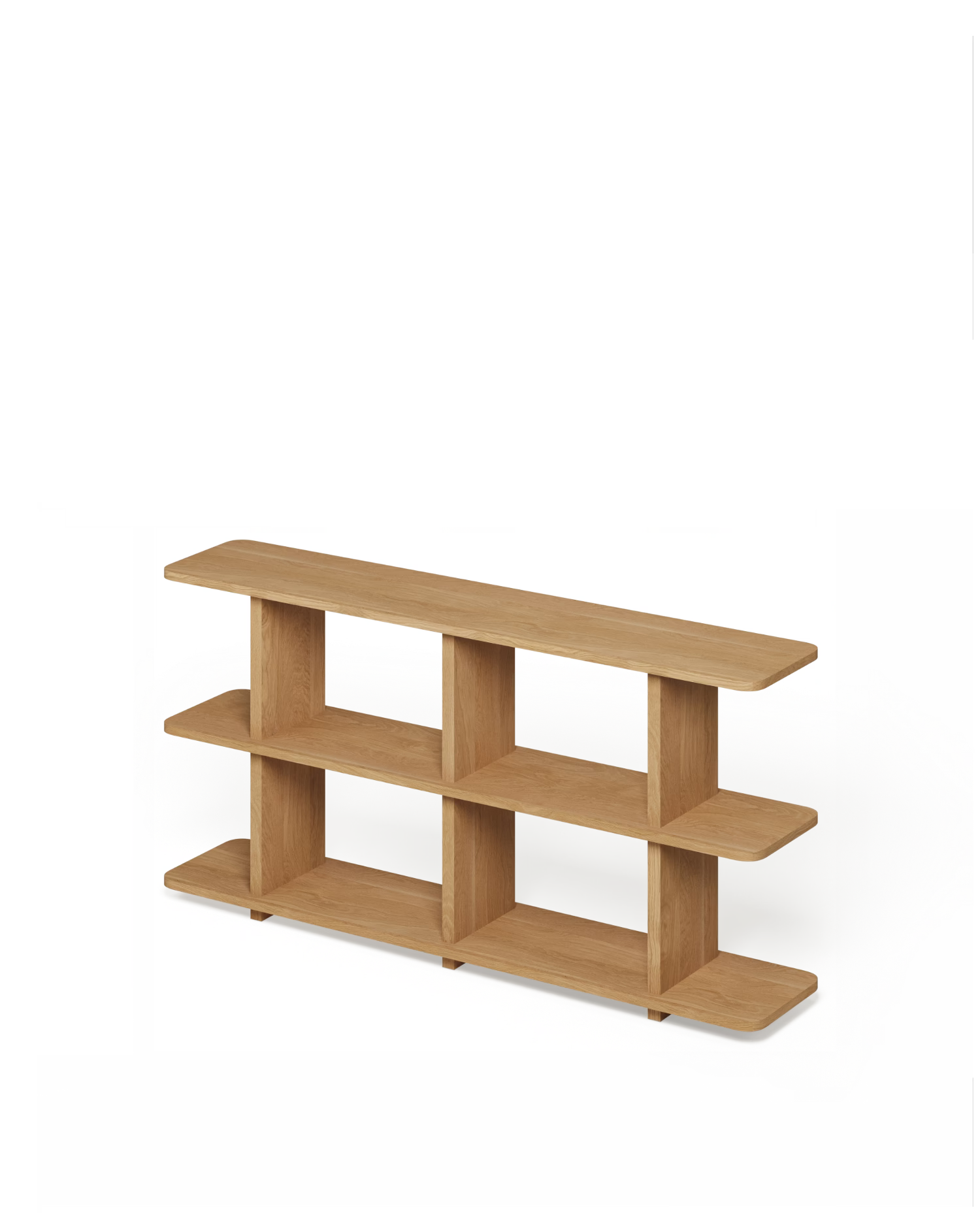 Estantería Otti de roble natural con 3 estantes 150 x 73 cm