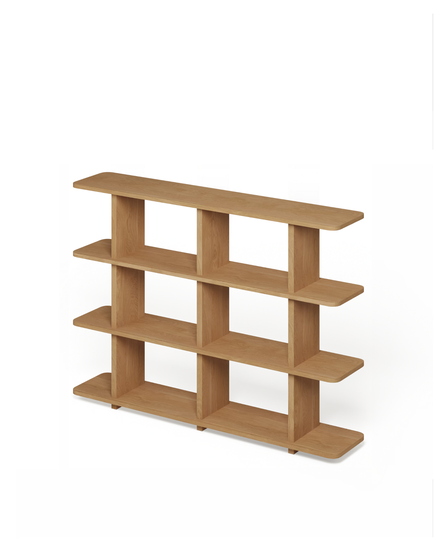 Estantería Otti de roble natural con 4 estantes 150 x 107 cm