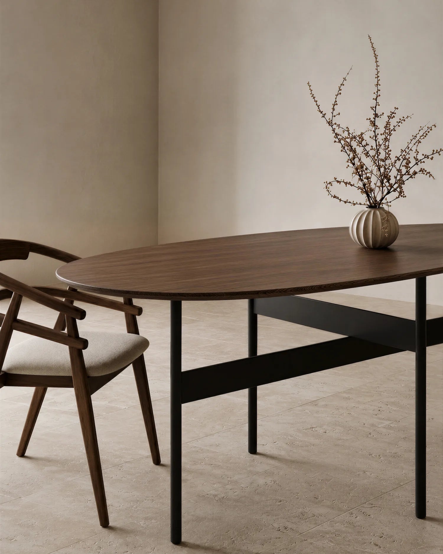 Mesa de comedor Tala de roble moka 190 x 95 cm