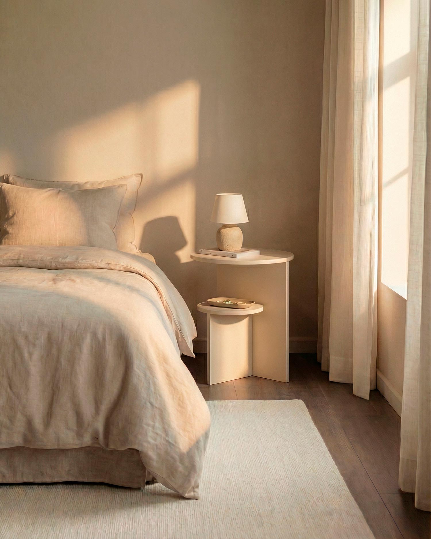 Mesa auxiliar Aura beige ø 40 cm