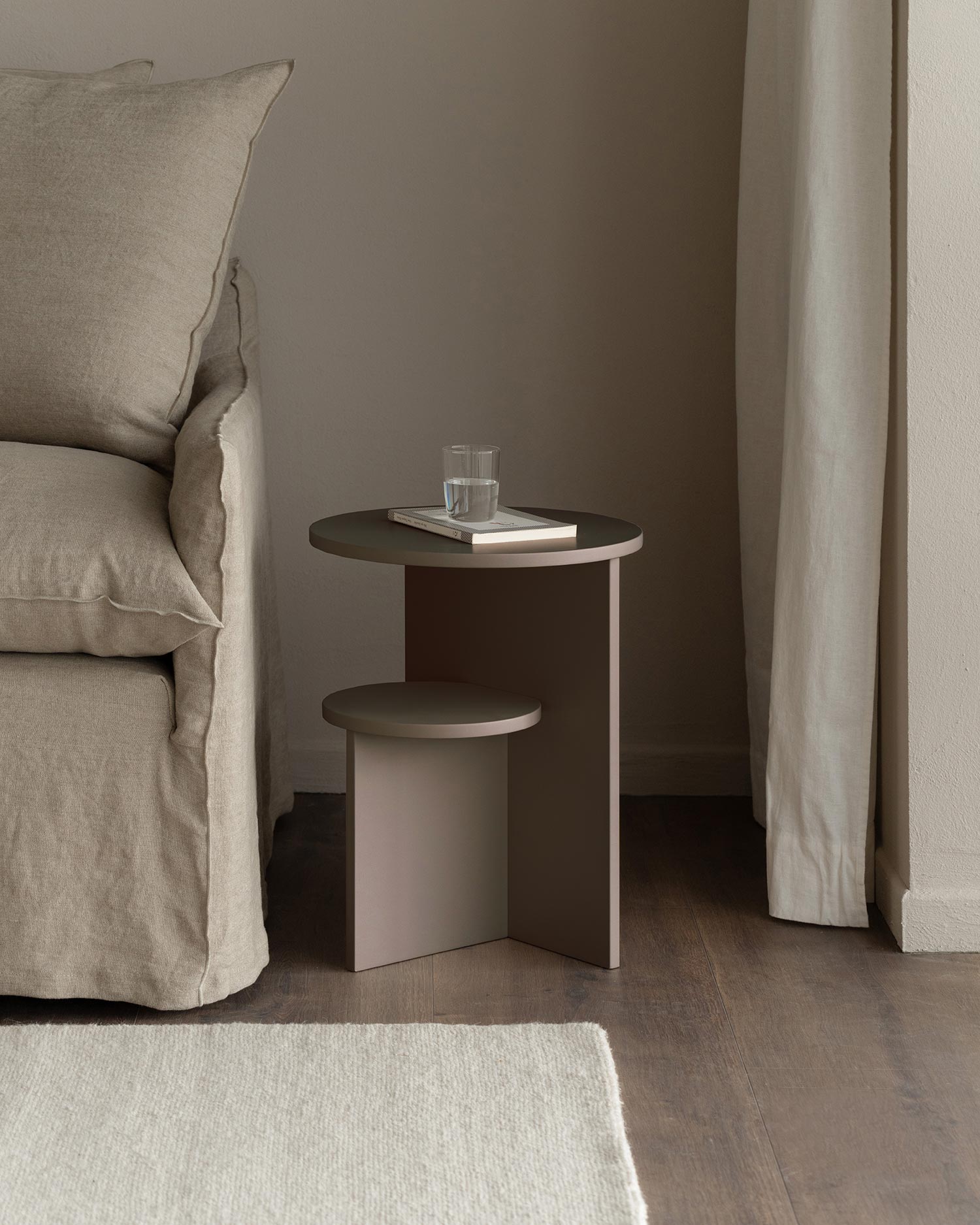 Pack de 2 mesitas de noche Aura brown ø 40 cm