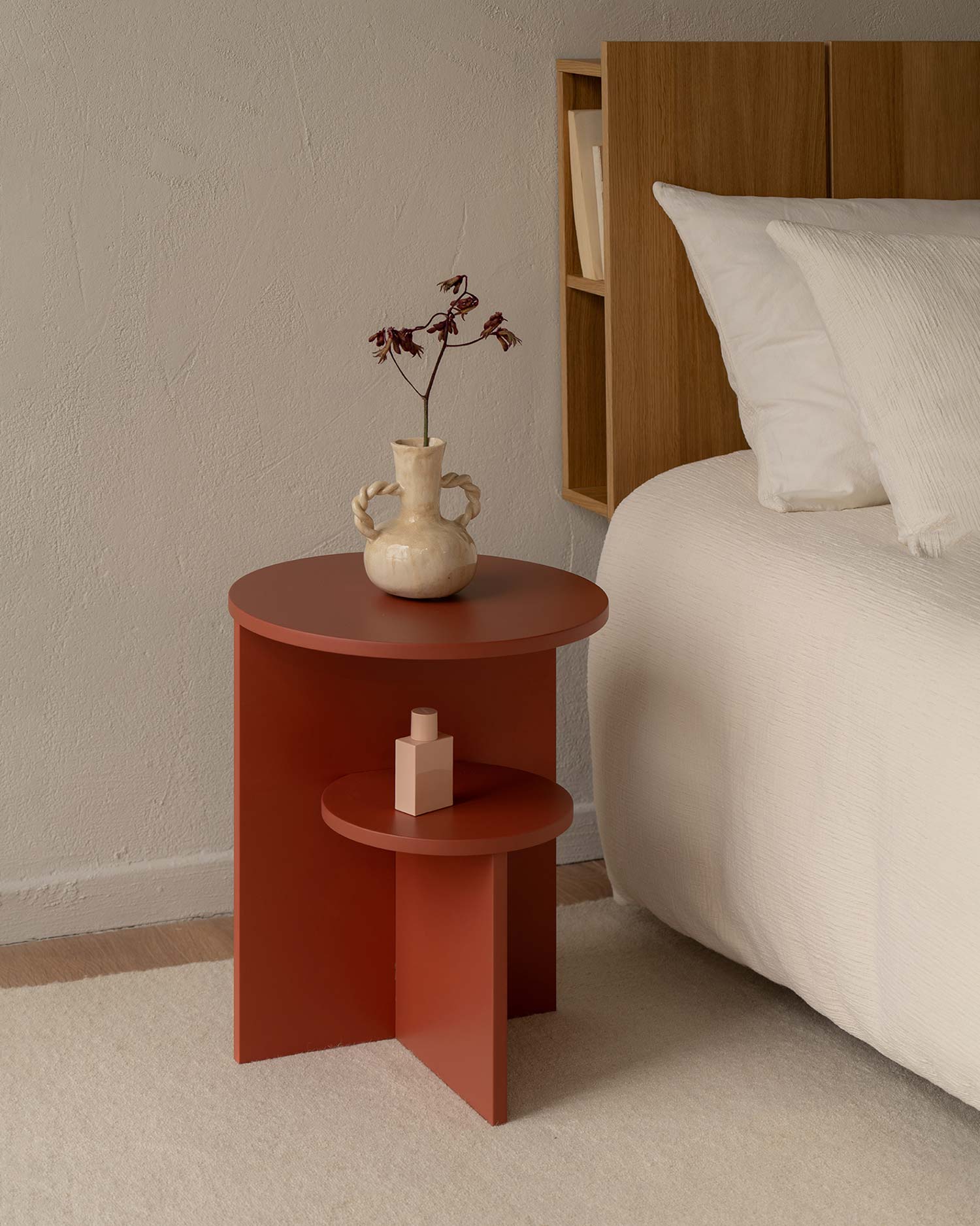 Pack de 2 mesitas de noche Aura terracota ø 40 cm