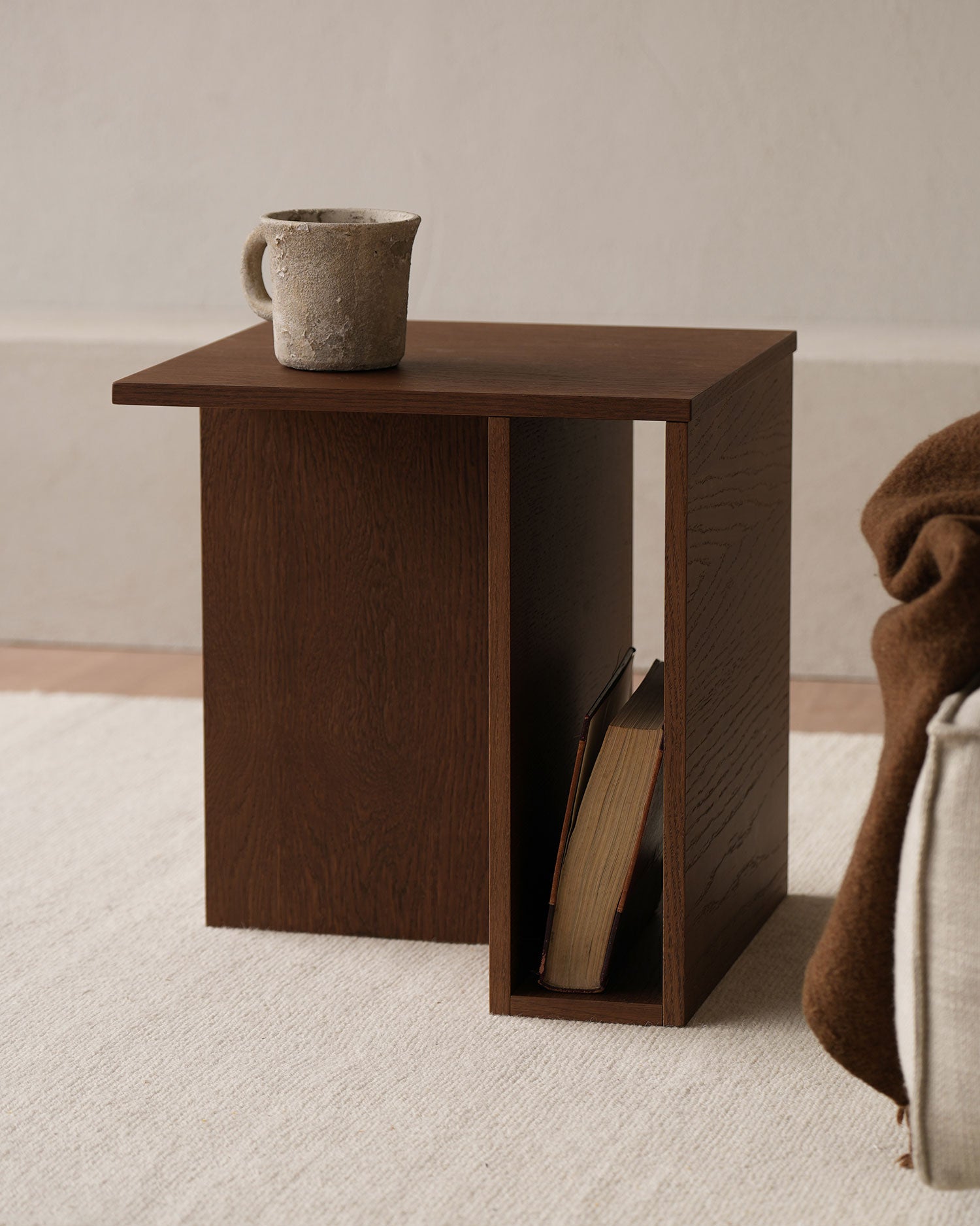 Pack de 2 mesitas de noche Coveta de roble moka 42 x 42 cm