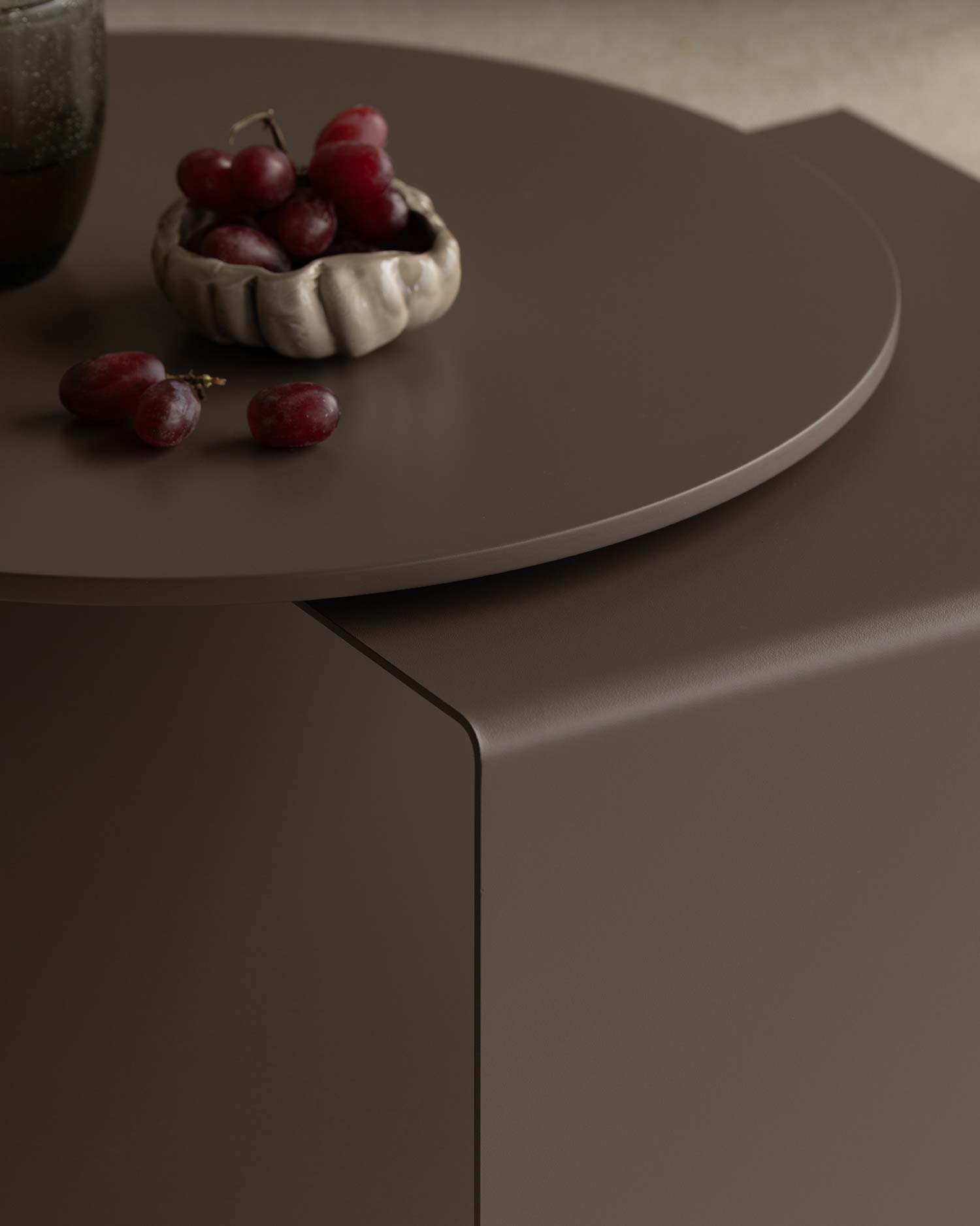 Mesa auxiliar metálica Mia brown ø 48 cm