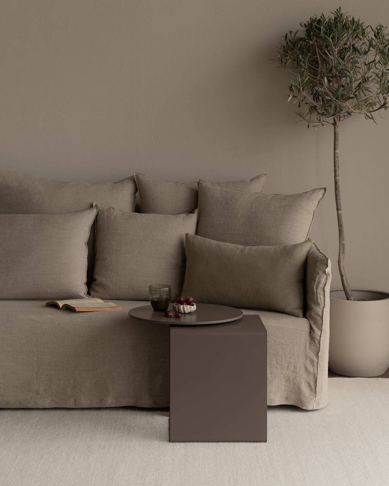 Mesa auxiliar metálica Mia brown ø 48 cm