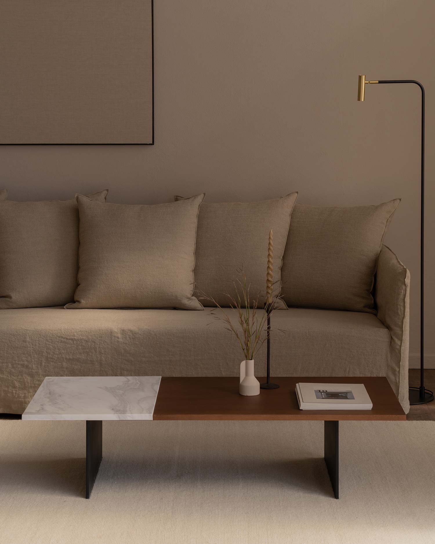 Mesa de centro Calobra de mármol Volakas 130 x 60 cm
