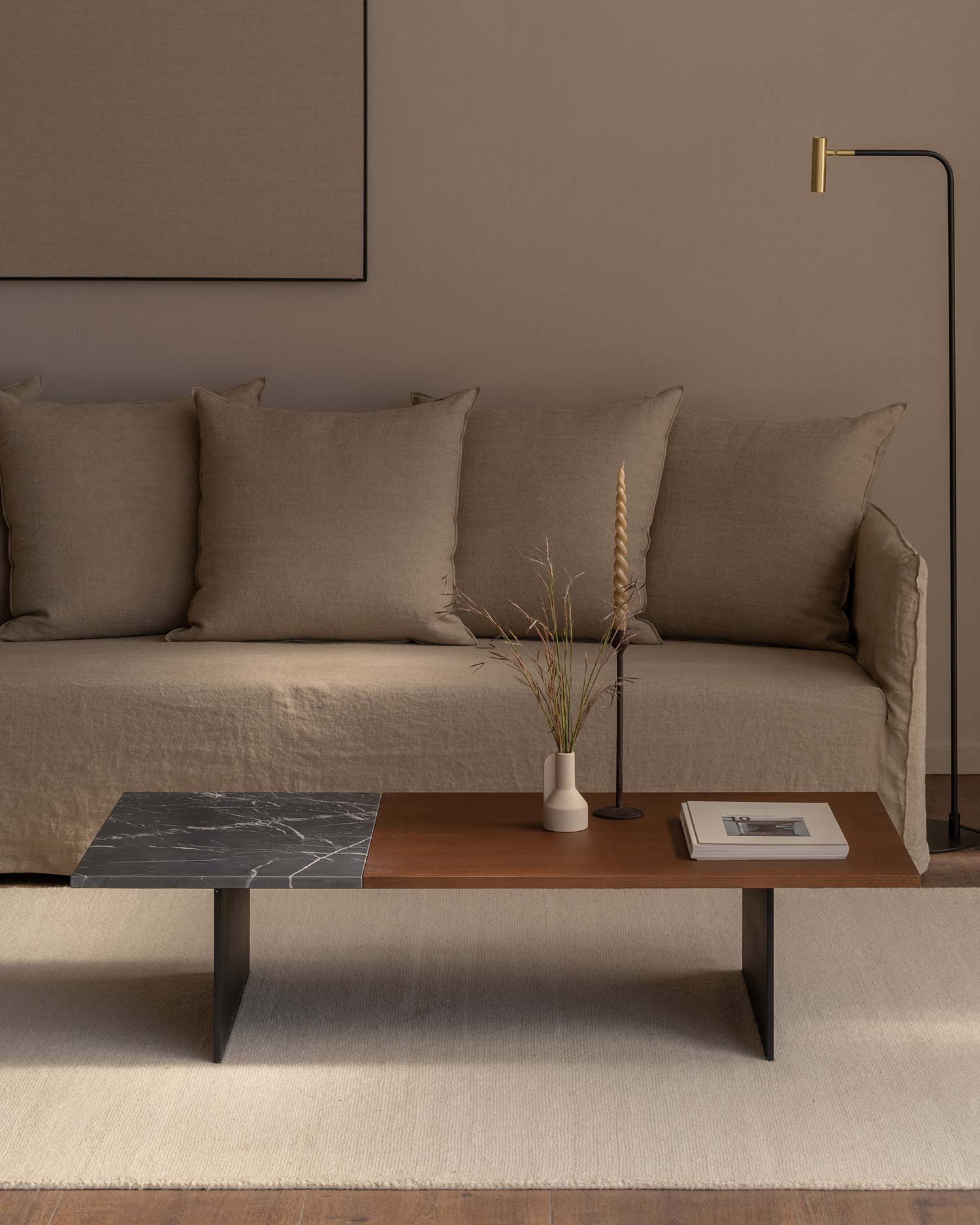 Mesa de centro Calobra de mármol Negro Marquina 130 x 60 cm