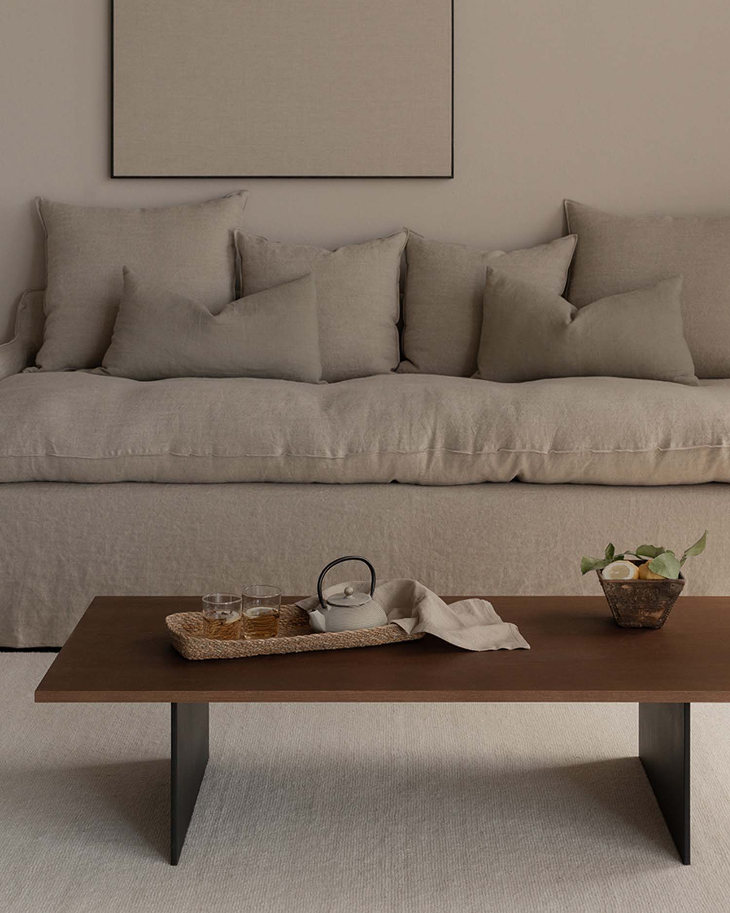 Mesa de centro Calobra de roble moka 130 x 60 cm