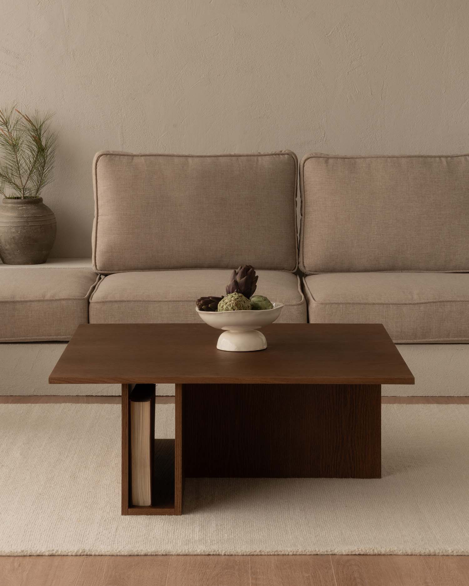 Mesa de centro Cova de roble moka 85 x 85 cm