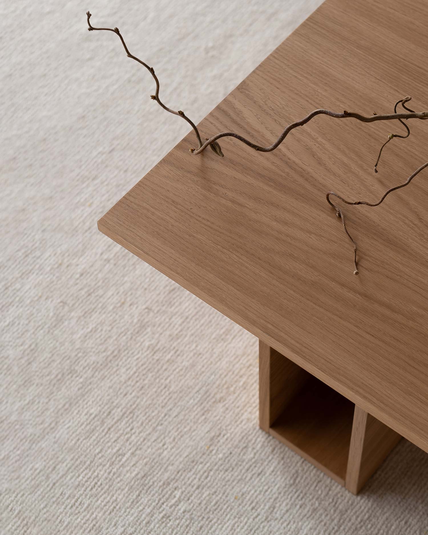 Mesa de centro Cova de roble natural 85 x 85 cm