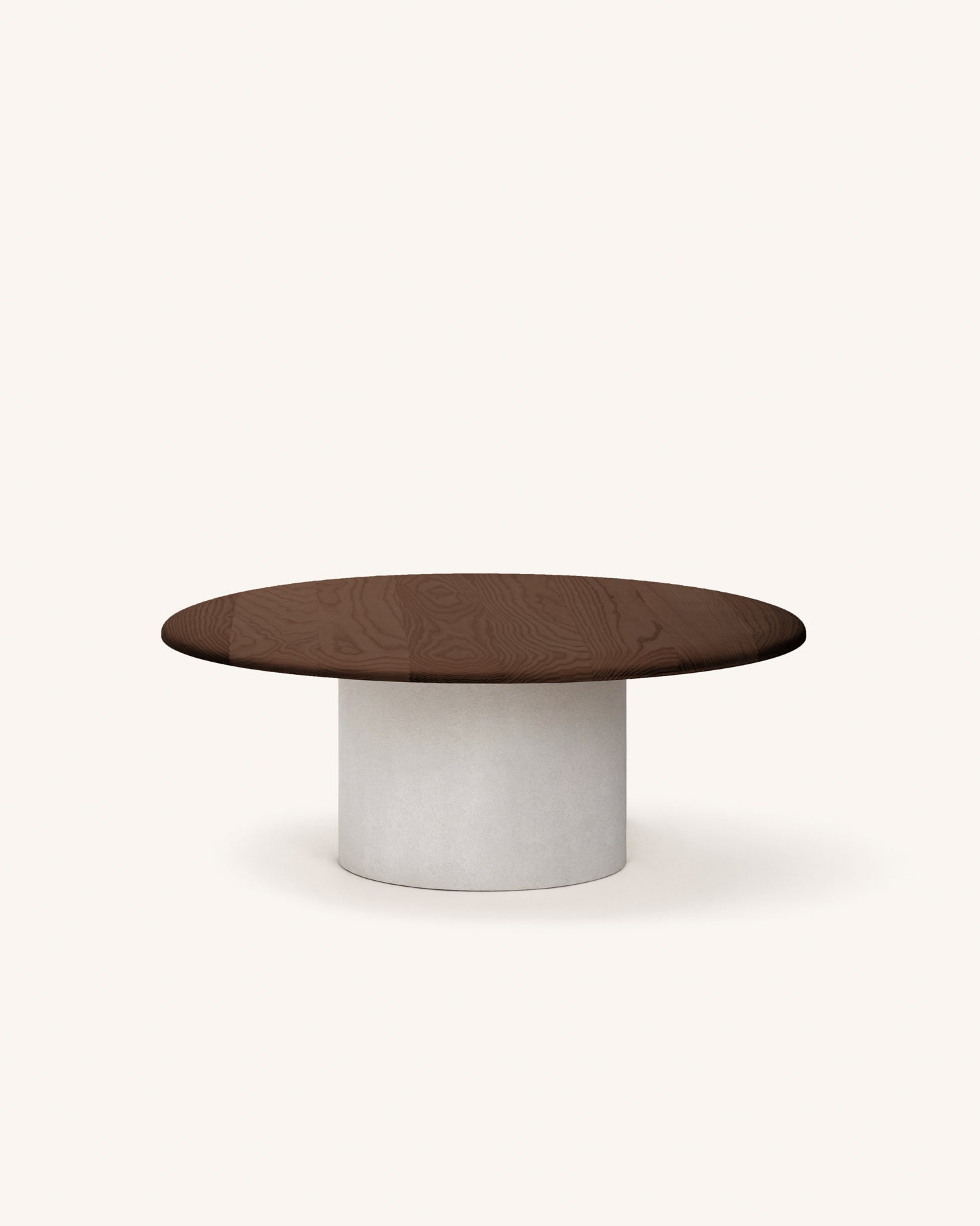 Mesa de centro Deia de madera maciza de fresno moka ø 90 cm