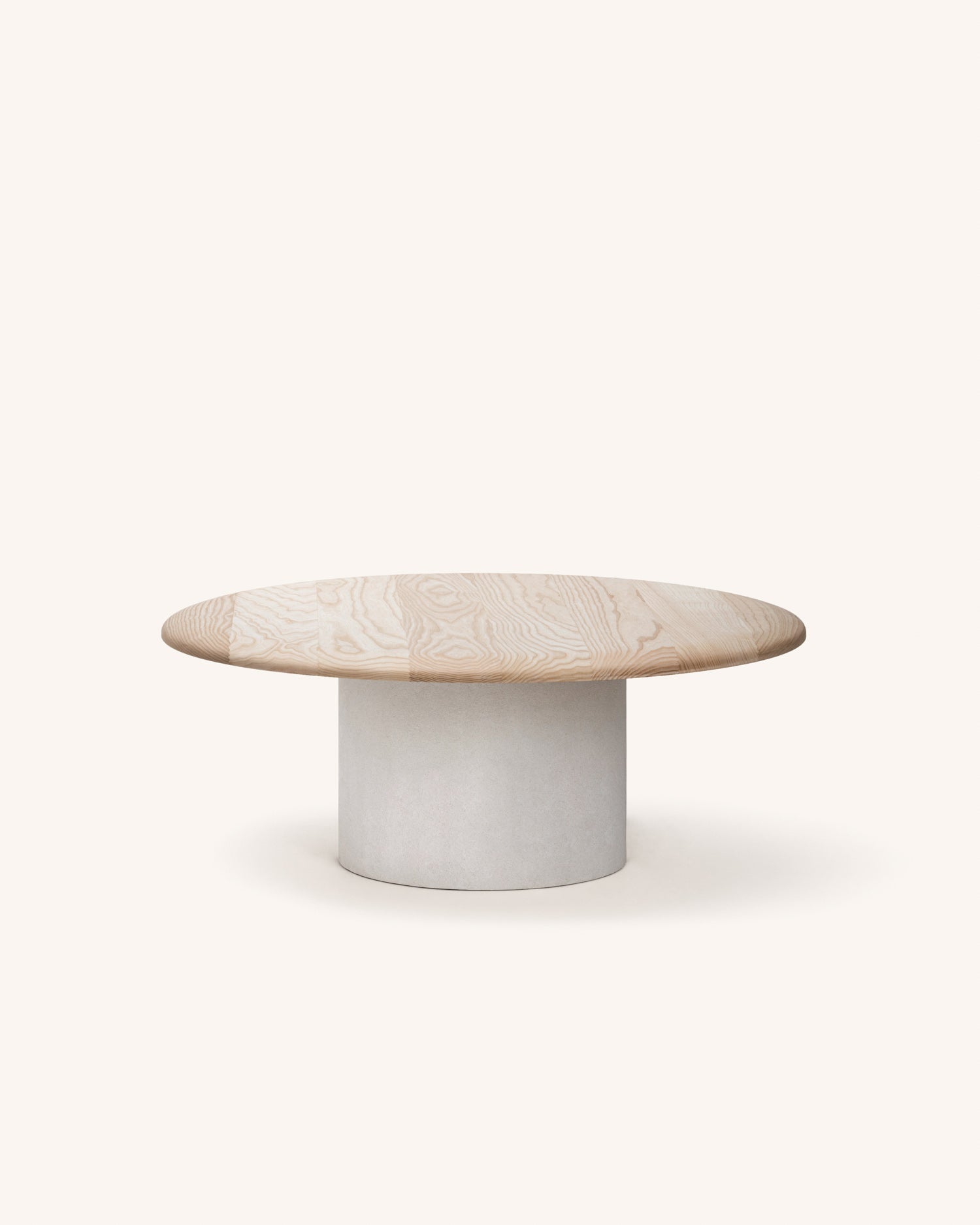 Mesa de centro Deia de madera maciza de fresno natural ø 90 cm