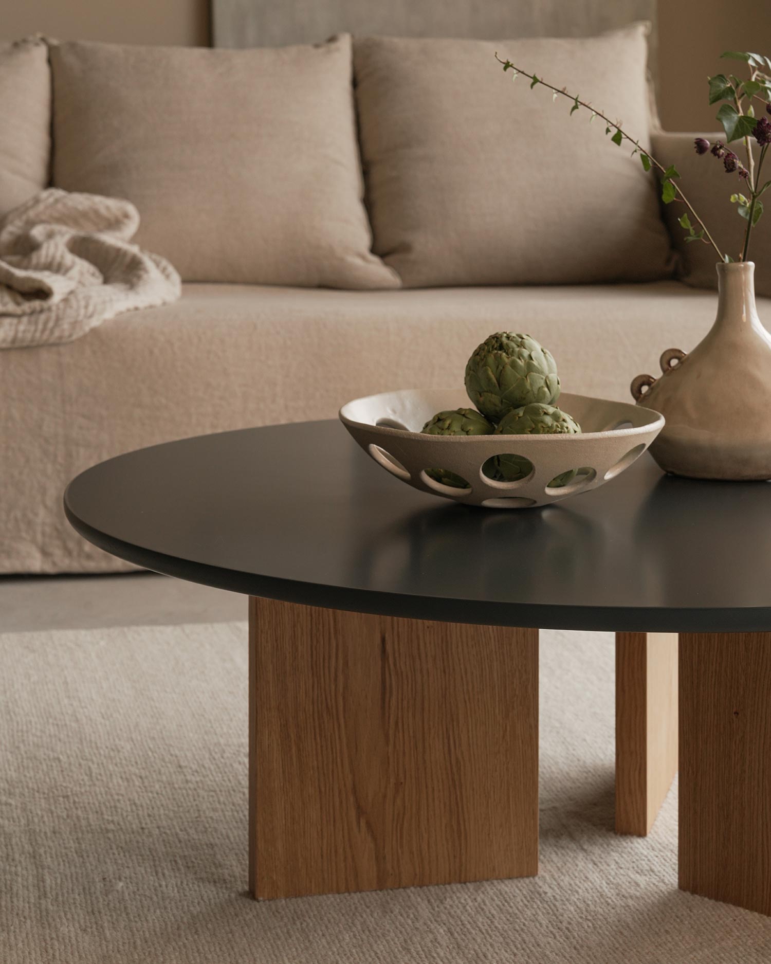 Mesa de centro Figa antracita ø 100 cm
