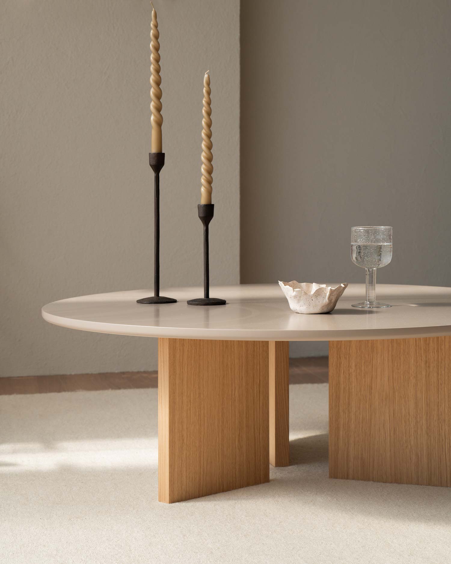 Mesa de centro Figa beige ø 100 cm