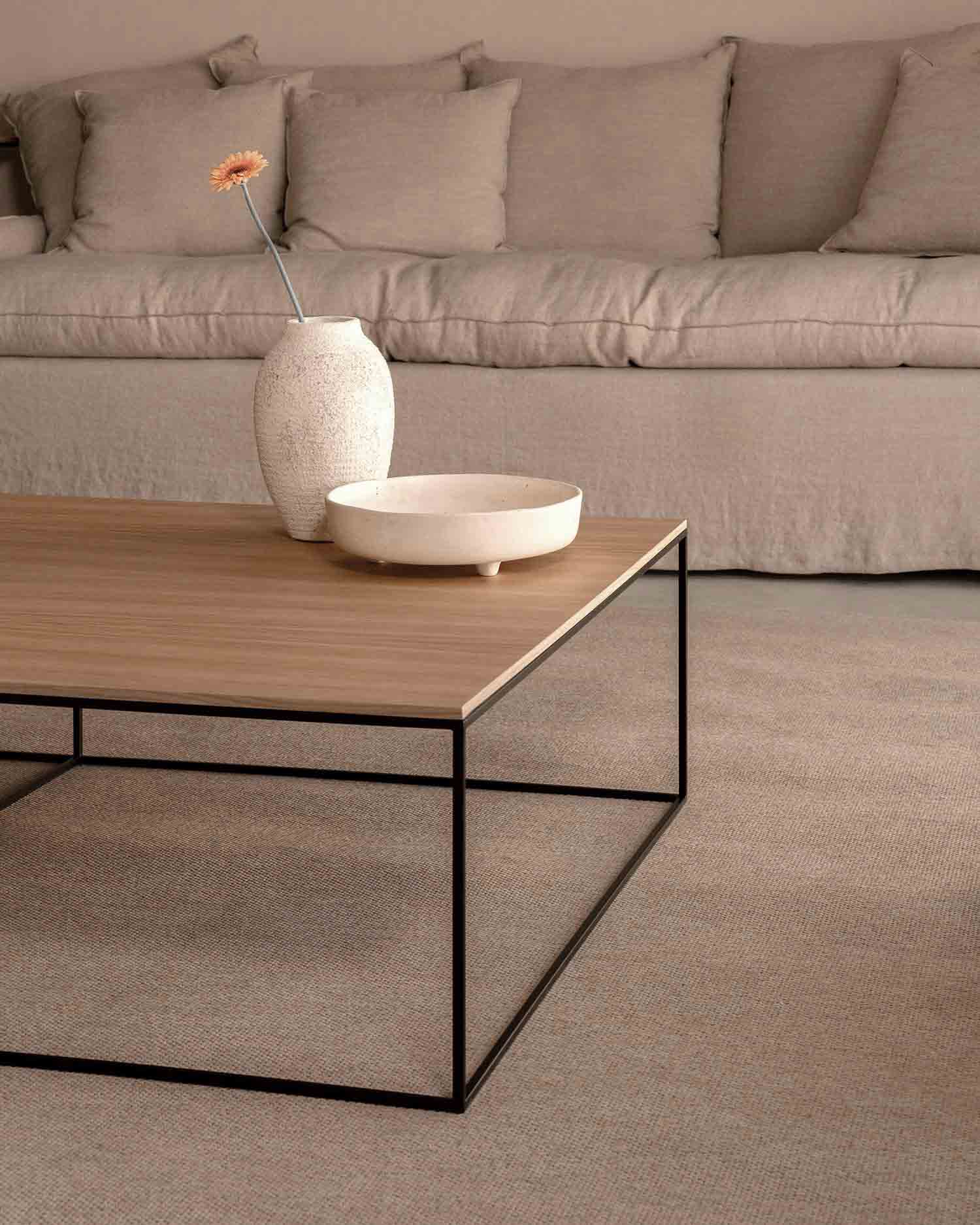 Mesa de centro Petra XL de roble natural 100 x 100 cm