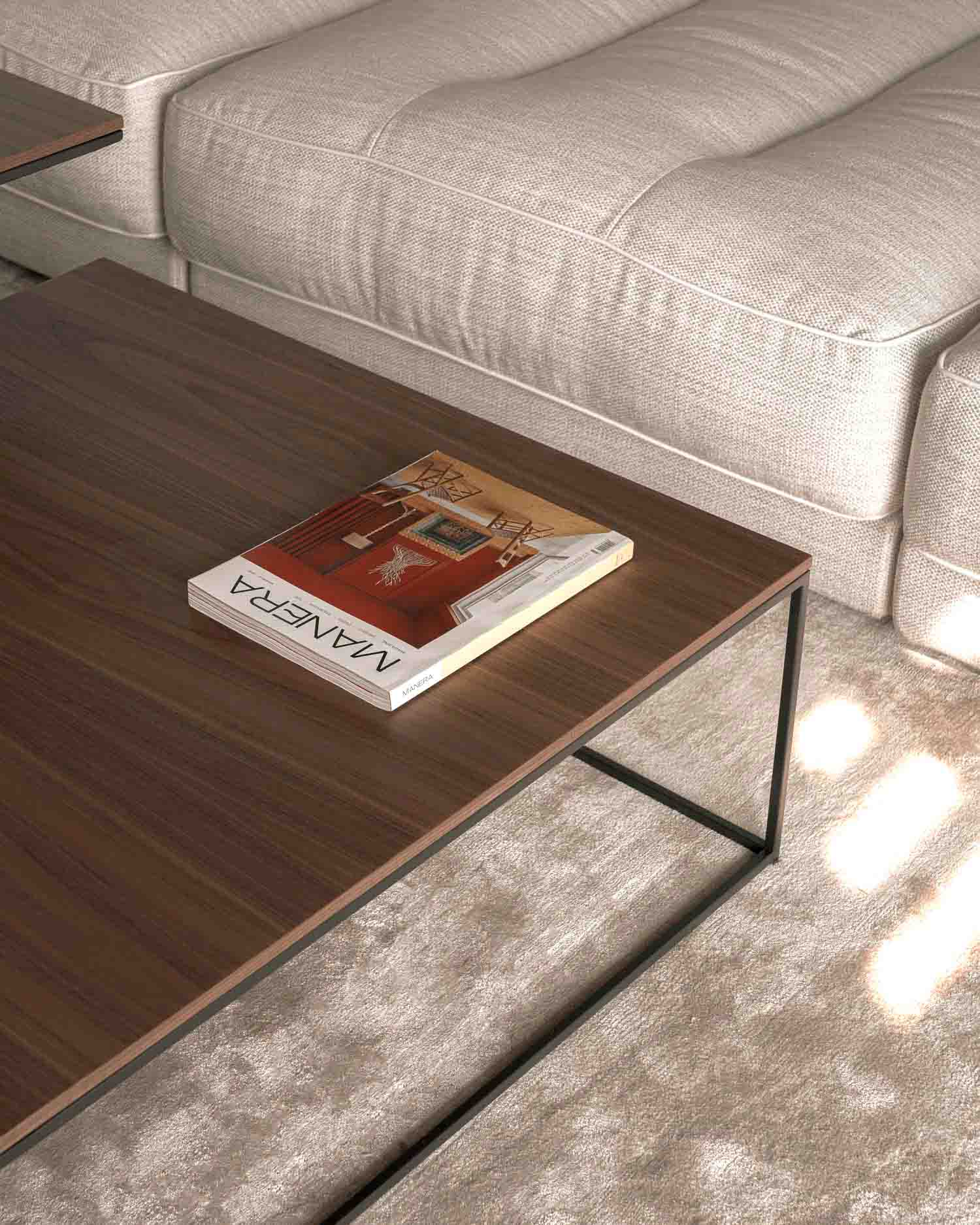 Mesa de centro Petra de nogal 80 x 80 cm