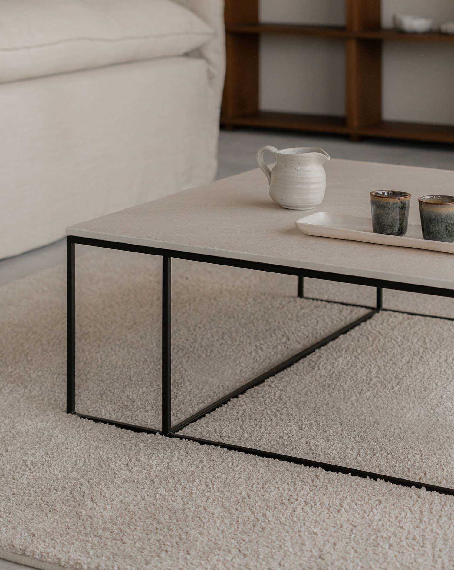 Mesa de centro Petra de porcelánico Duna 80 x 80 cm