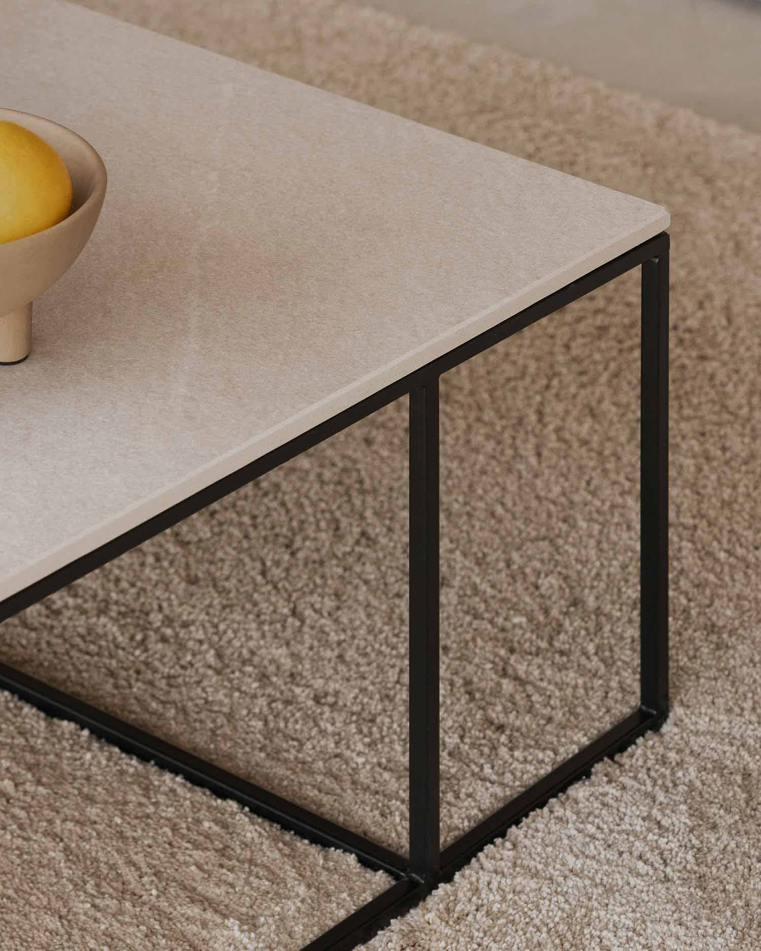 Mesa de centro Petra de porcelánico Duna 80 x 80 cm