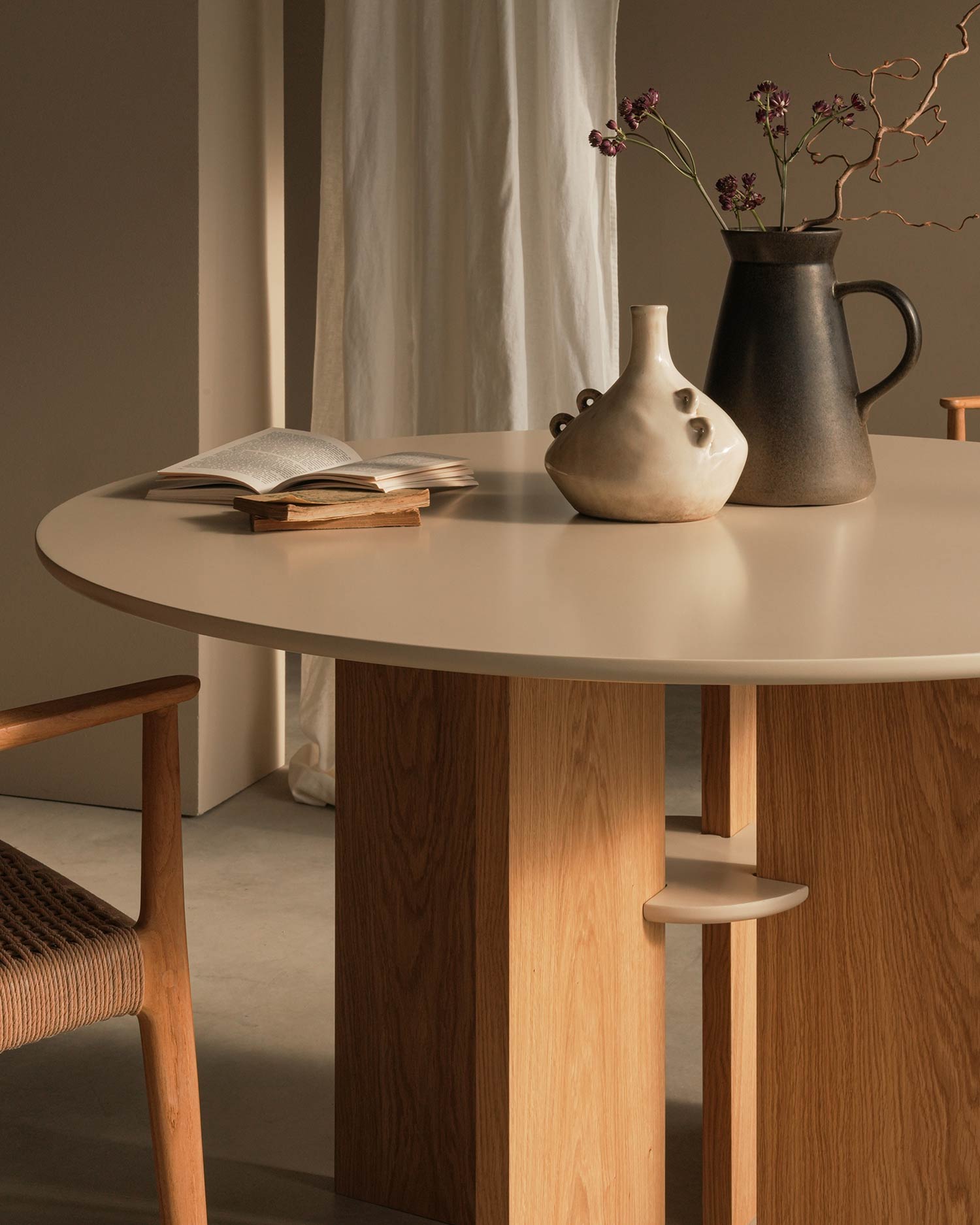 Mesa de comedor Figa beige ø 120 cm