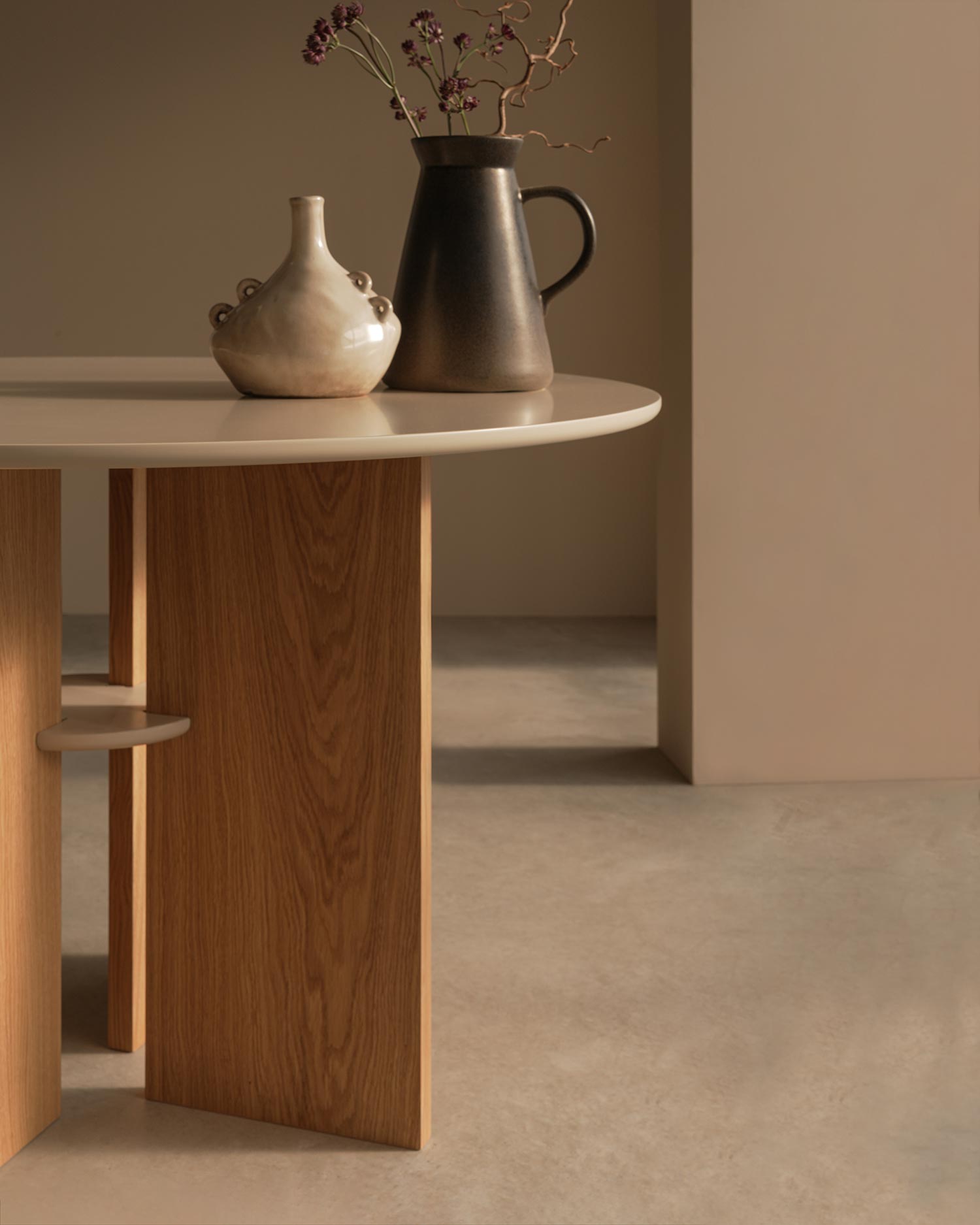 Mesa de comedor Figa beige ø 120 cm