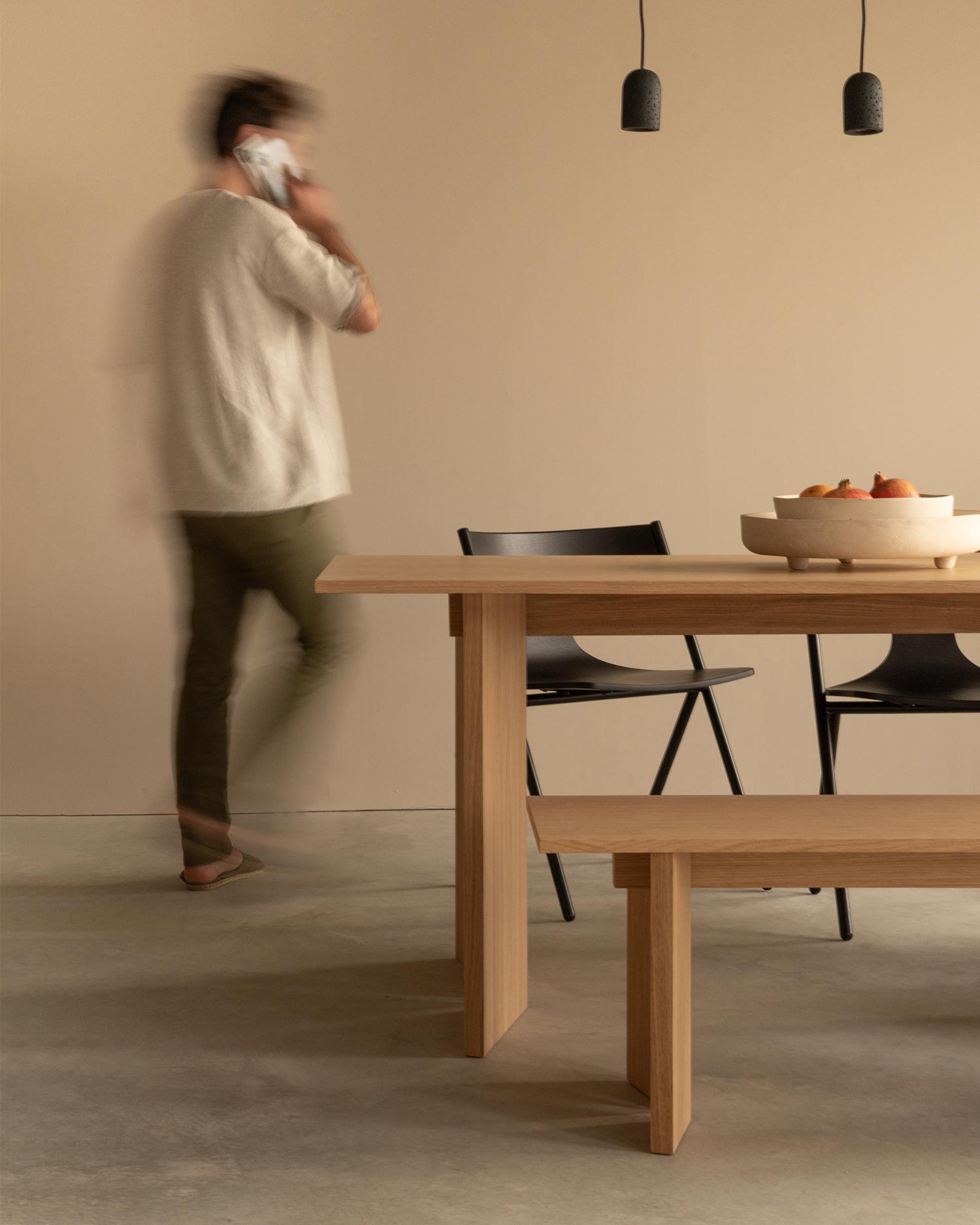 Mesa de comedor Kyo de roble natural 180 x 90 cm