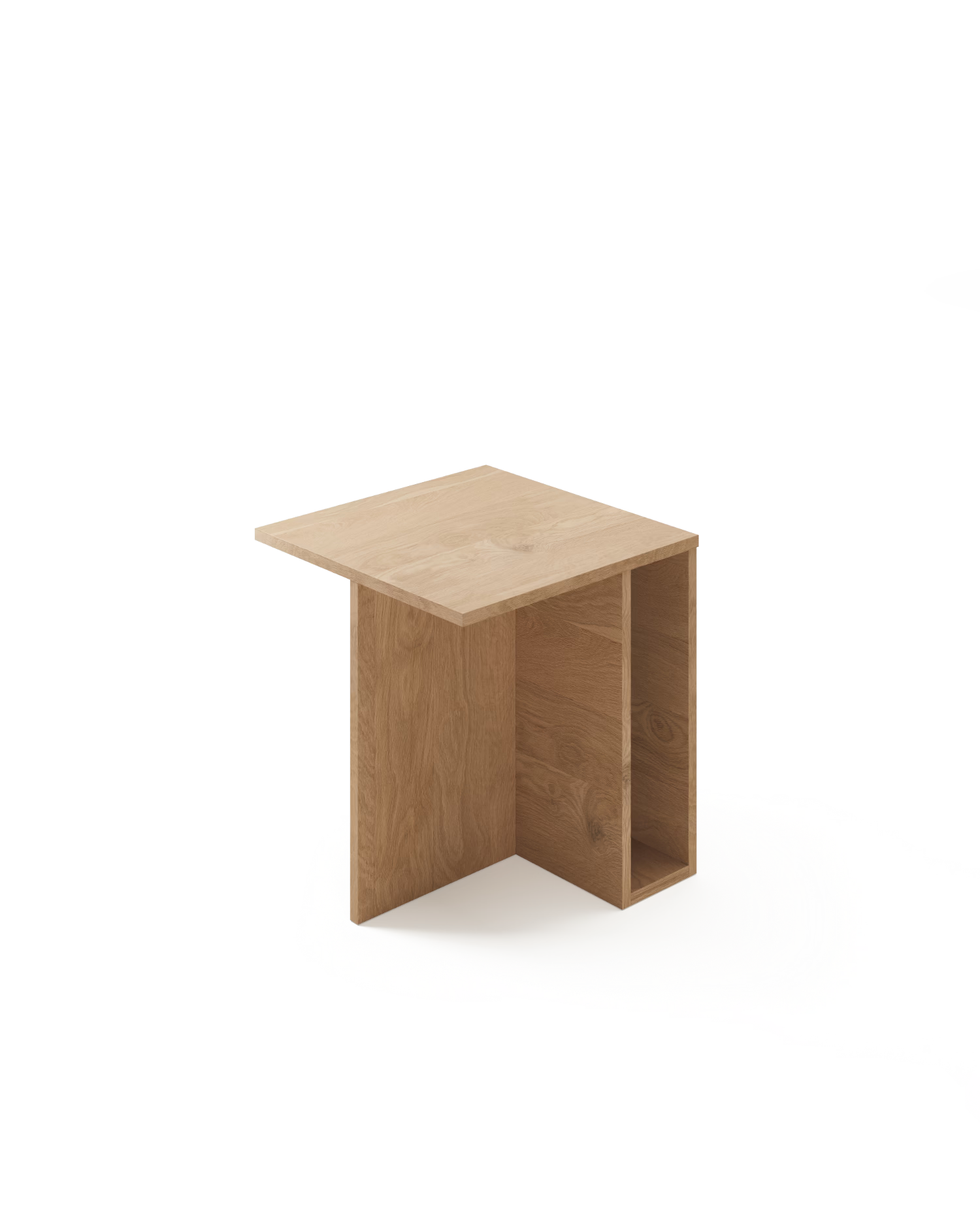Mesa auxiliar Coveta de roble natural 42 x 42 cm