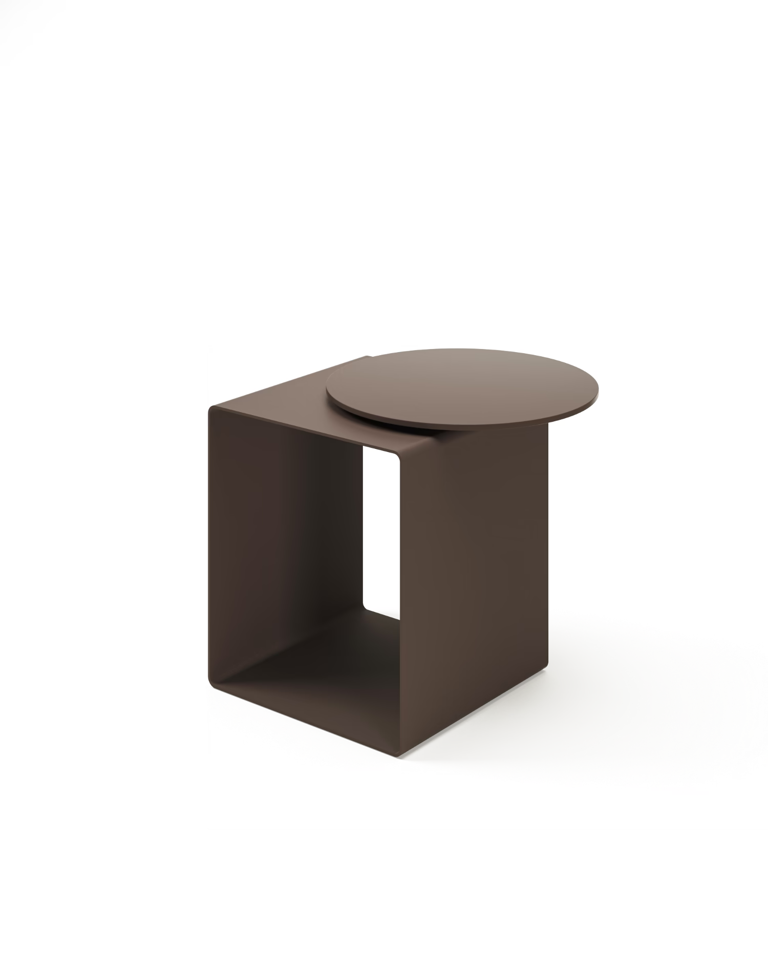Mesa auxiliar metálica Mia brown ø 48 cm