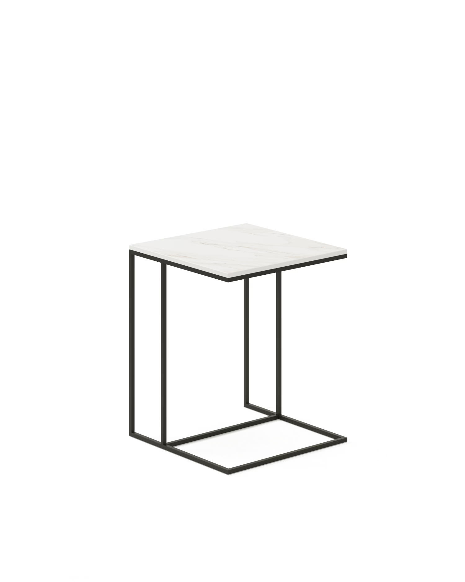 Mesa auxiliar Mini Petra de porcelánico Calacatta Oro 40 x 40 cm