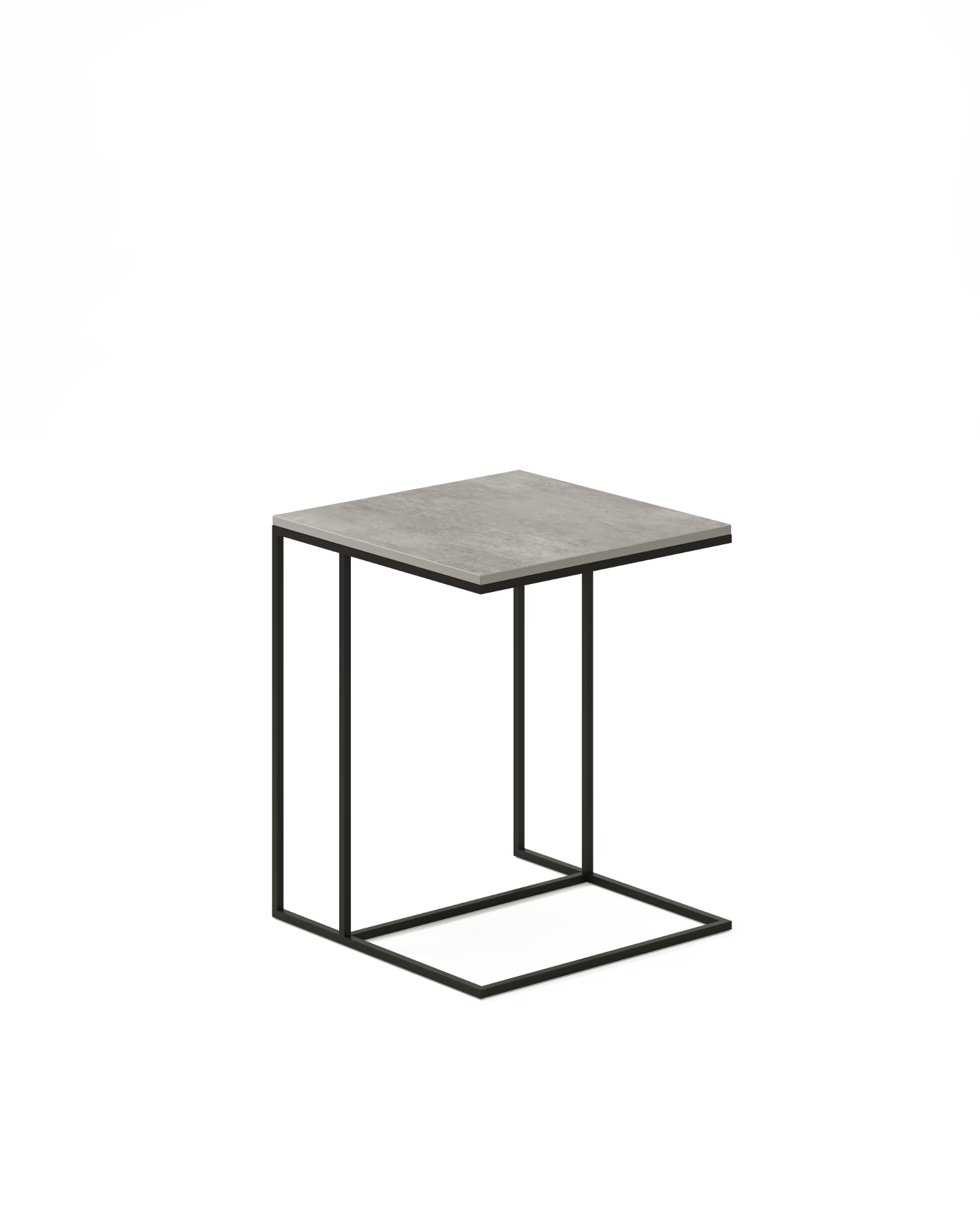Mesa auxiliar Mini Petra de porcelánico Cemento 40 x 40 cm