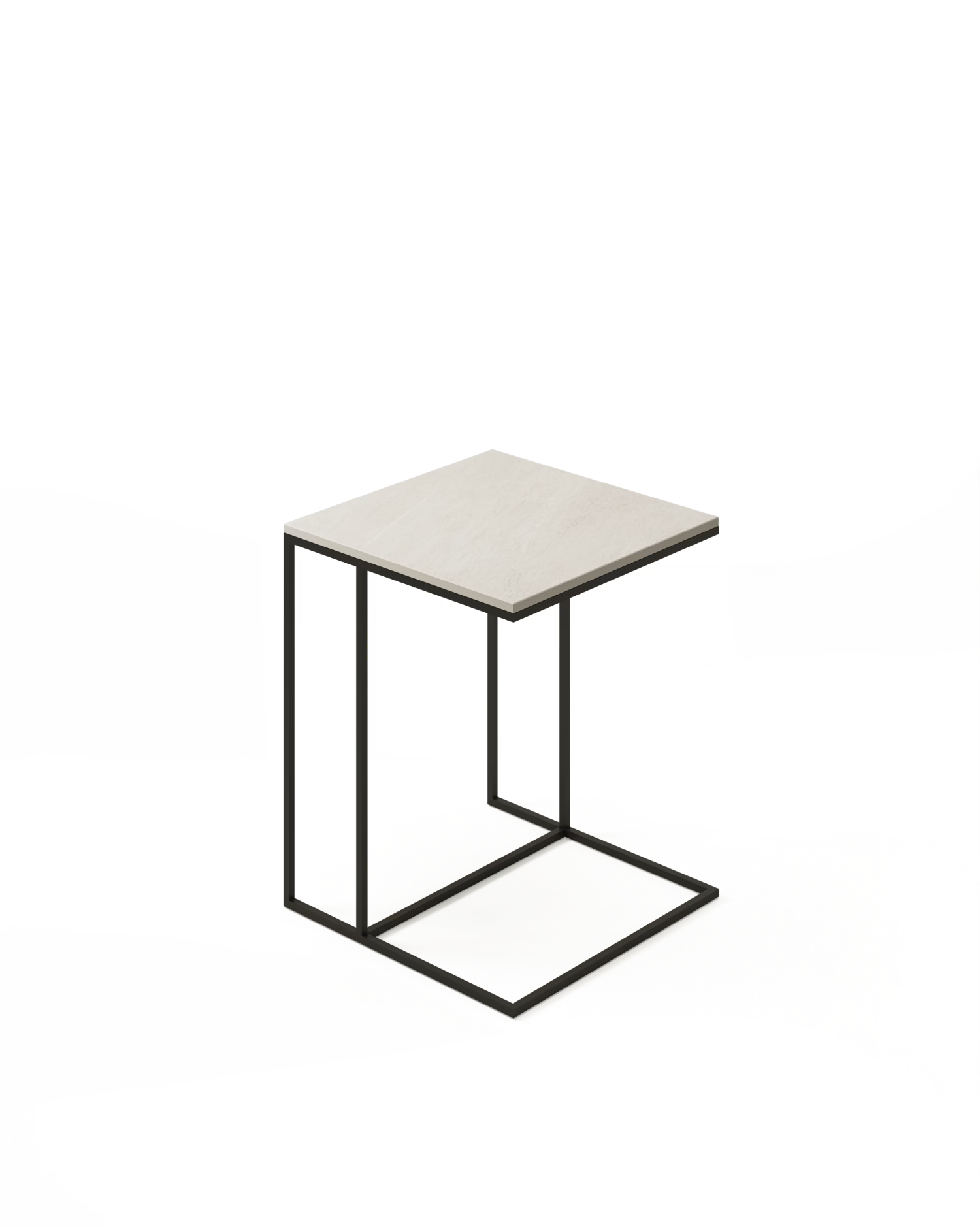 Mesa auxiliar Mini Petra de porcelánico Duna 40 x 40 cm