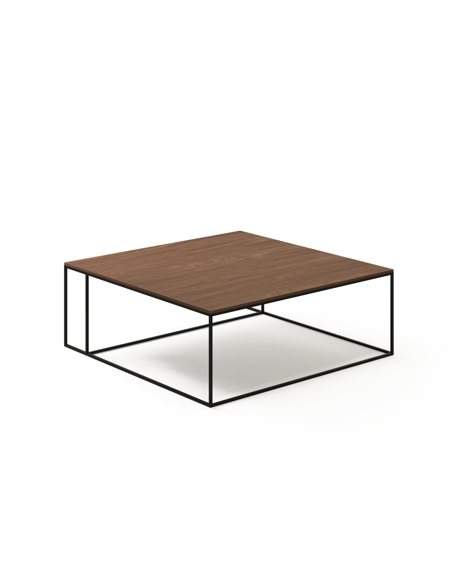 Mesa de centro Petra XL de nogal 100 x 100 cm