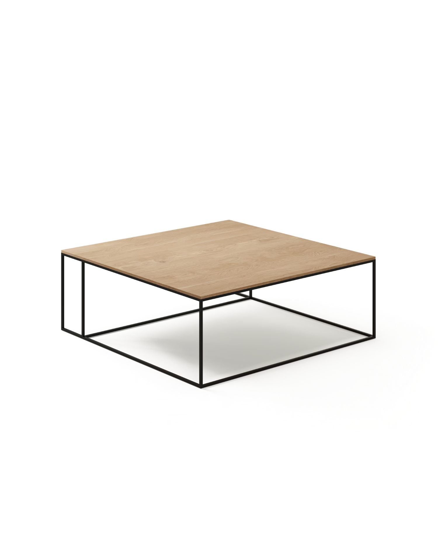 Mesa de centro Petra XL de roble natural 100 x 100 cm
