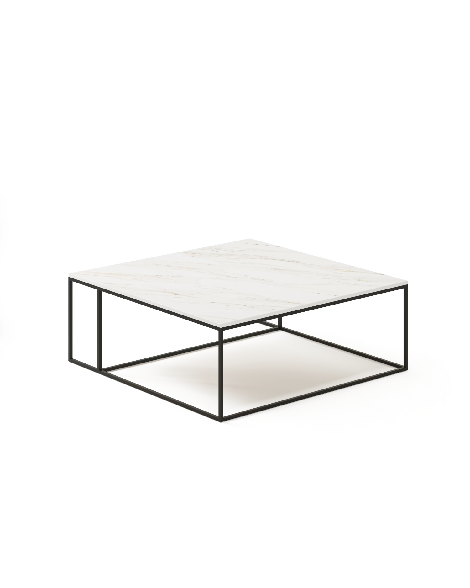 Mesa de centro Petra de porcelánico Calacatta Oro 80 x 80 cm