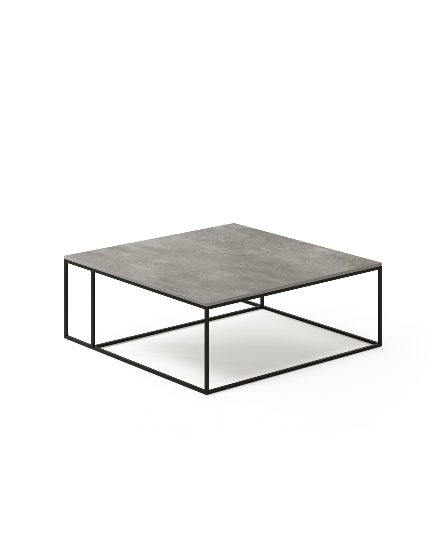 Conjunto de mesa de centro y mesa auxiliar Petra de porcelánico Cemento