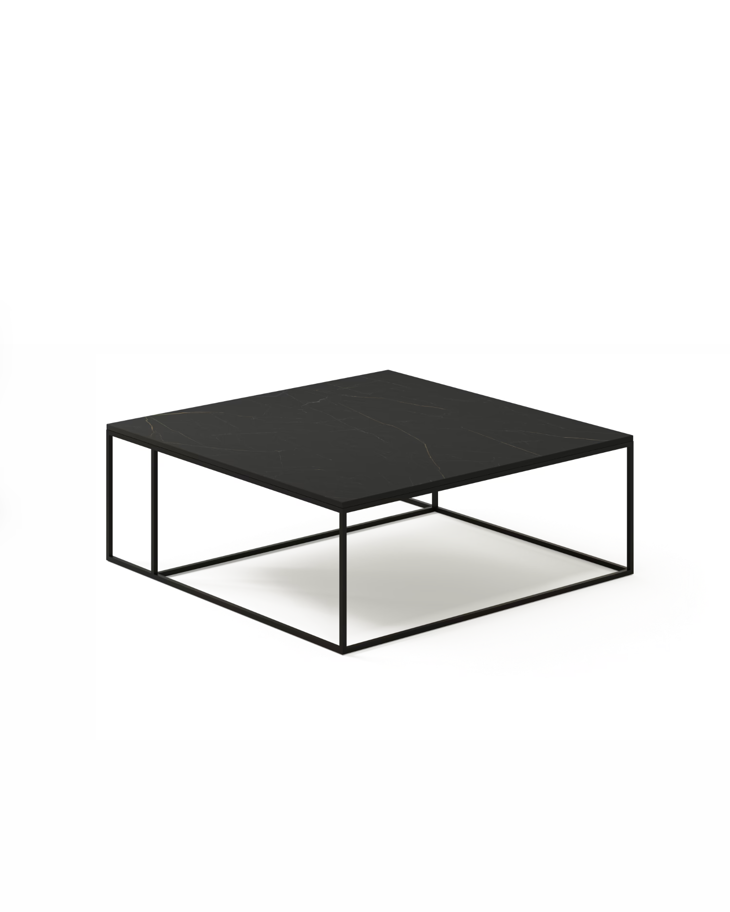 Mesa de centro Petra de porcelánico Negro Marquina 80 x 80 cm
