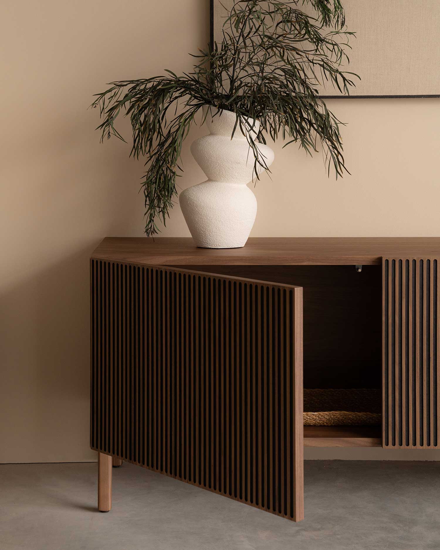 Mueble de TV Norai de nogal 180 x 40 cm