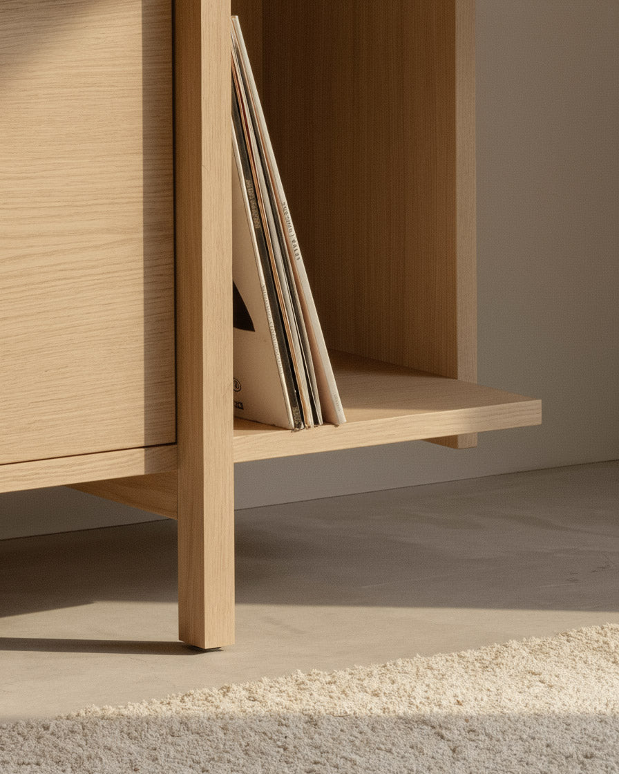 Mueble de TV Kai de roble nude 190 x 44 cm