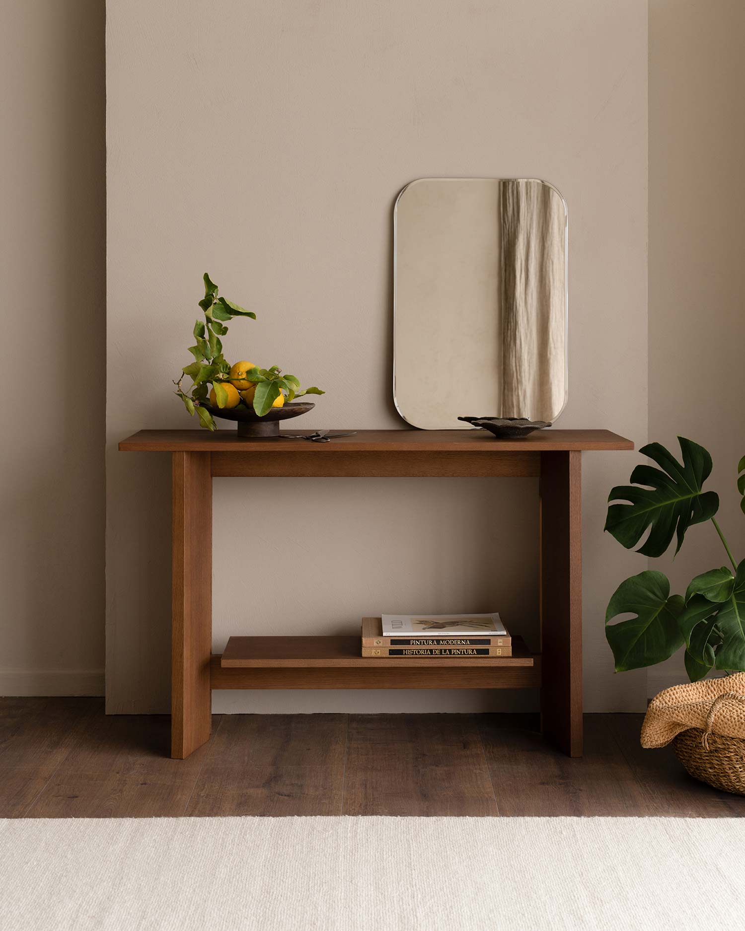 Recibidor Kyo de roble moka 120 x 40 cm