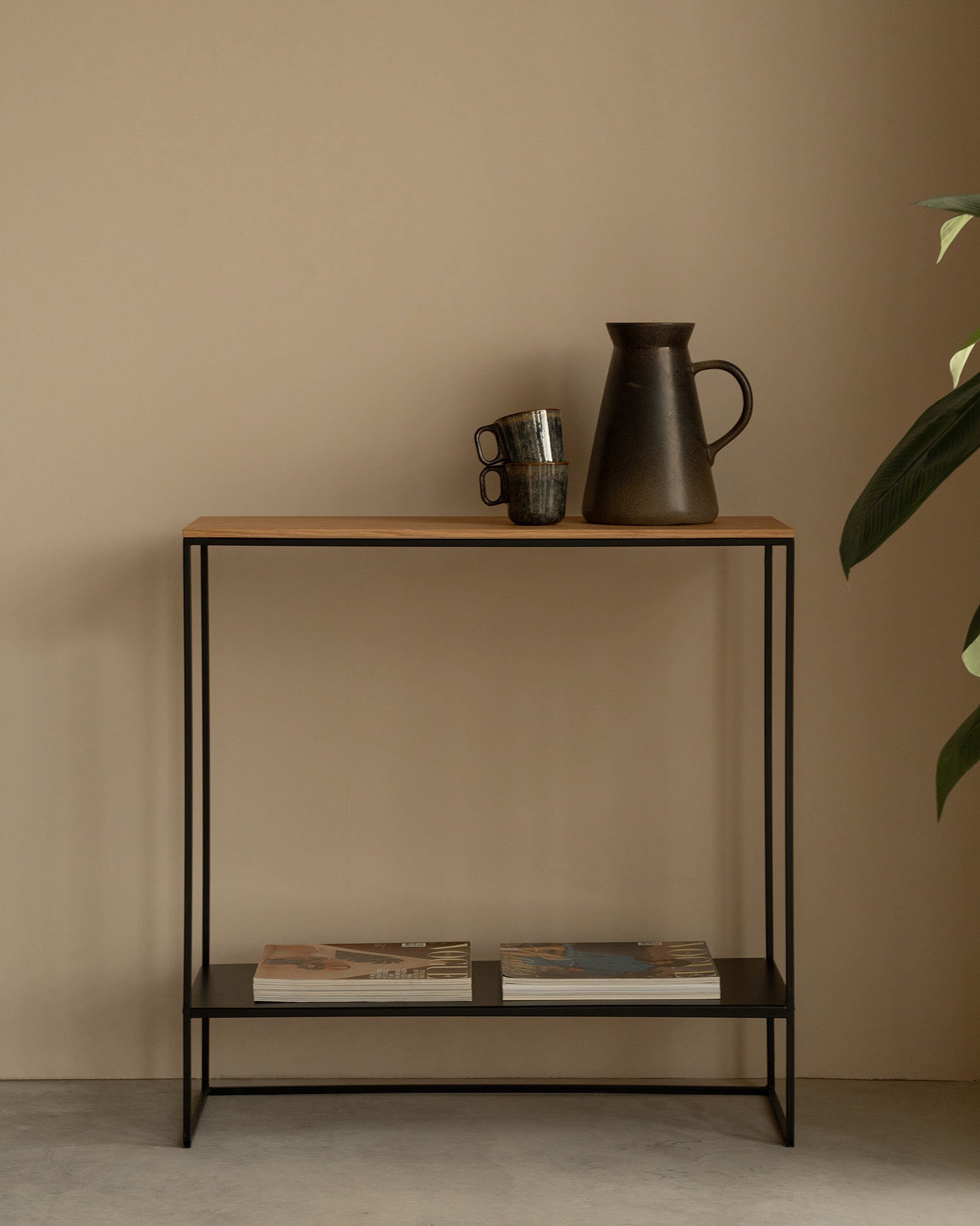 Recibidor Petra de roble natural 80 x 28 cm