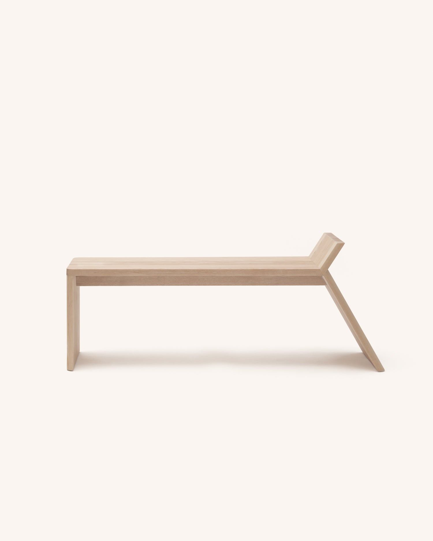 Banco Porto de madera maciza de fresno natural 130 x 42 cm